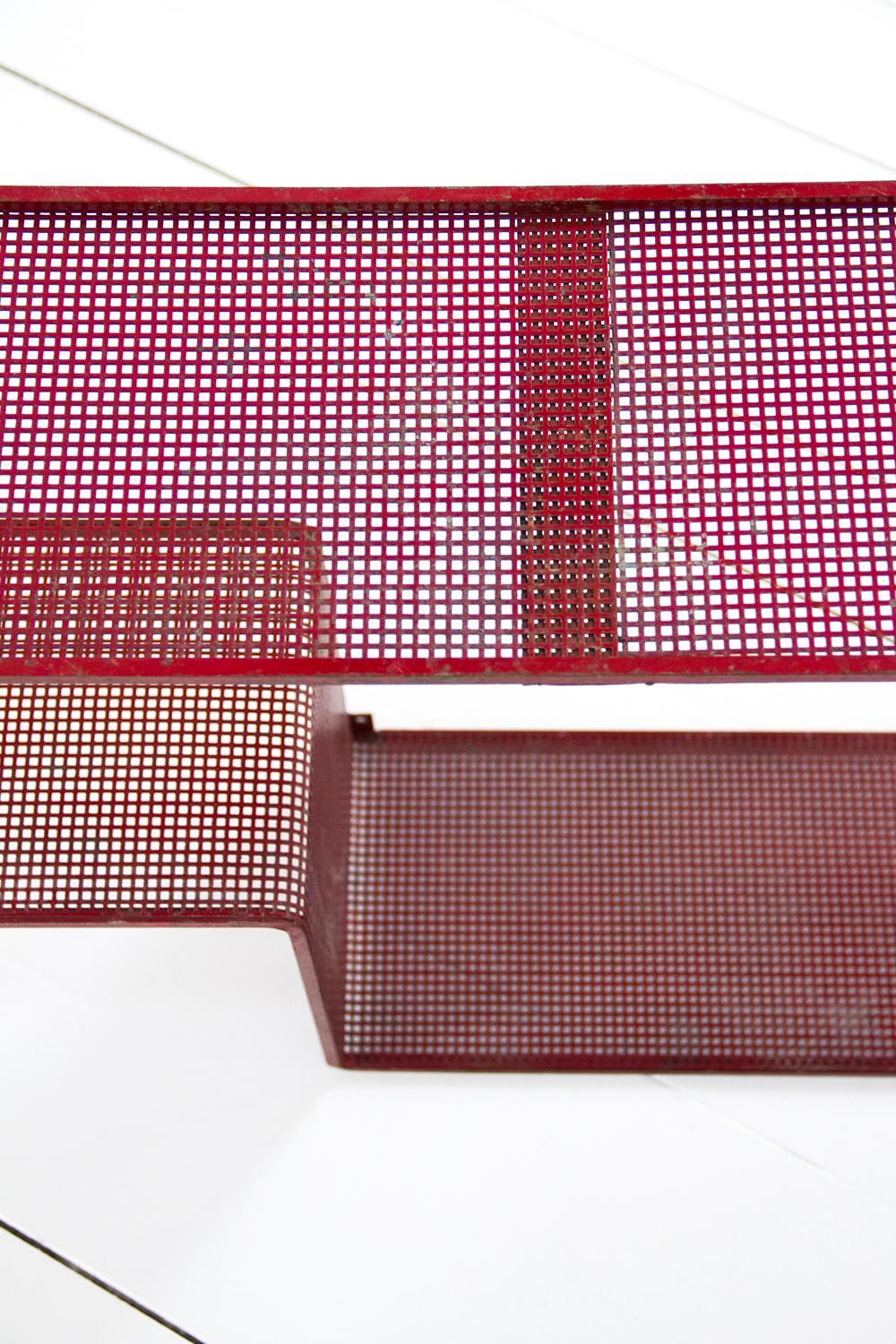 Set of 3 ‘Dedal’ Wall Shelves by Mathieu Matégot, Perforated Steel French, 1950s For Sale 8