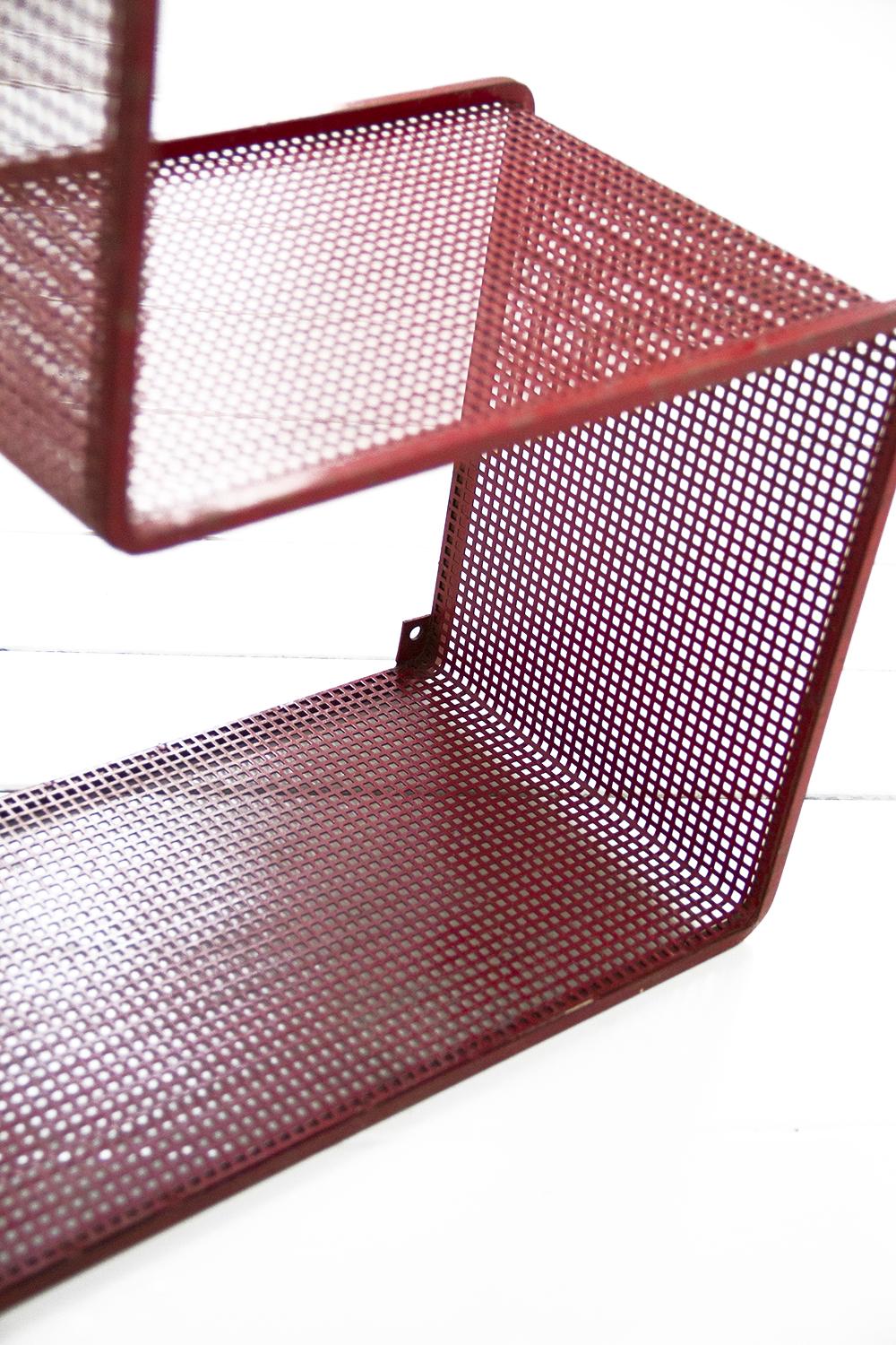 Set of 3 ‘Dedal’ Wall Shelves by Mathieu Matégot, Perforated Steel French, 1950s For Sale 10