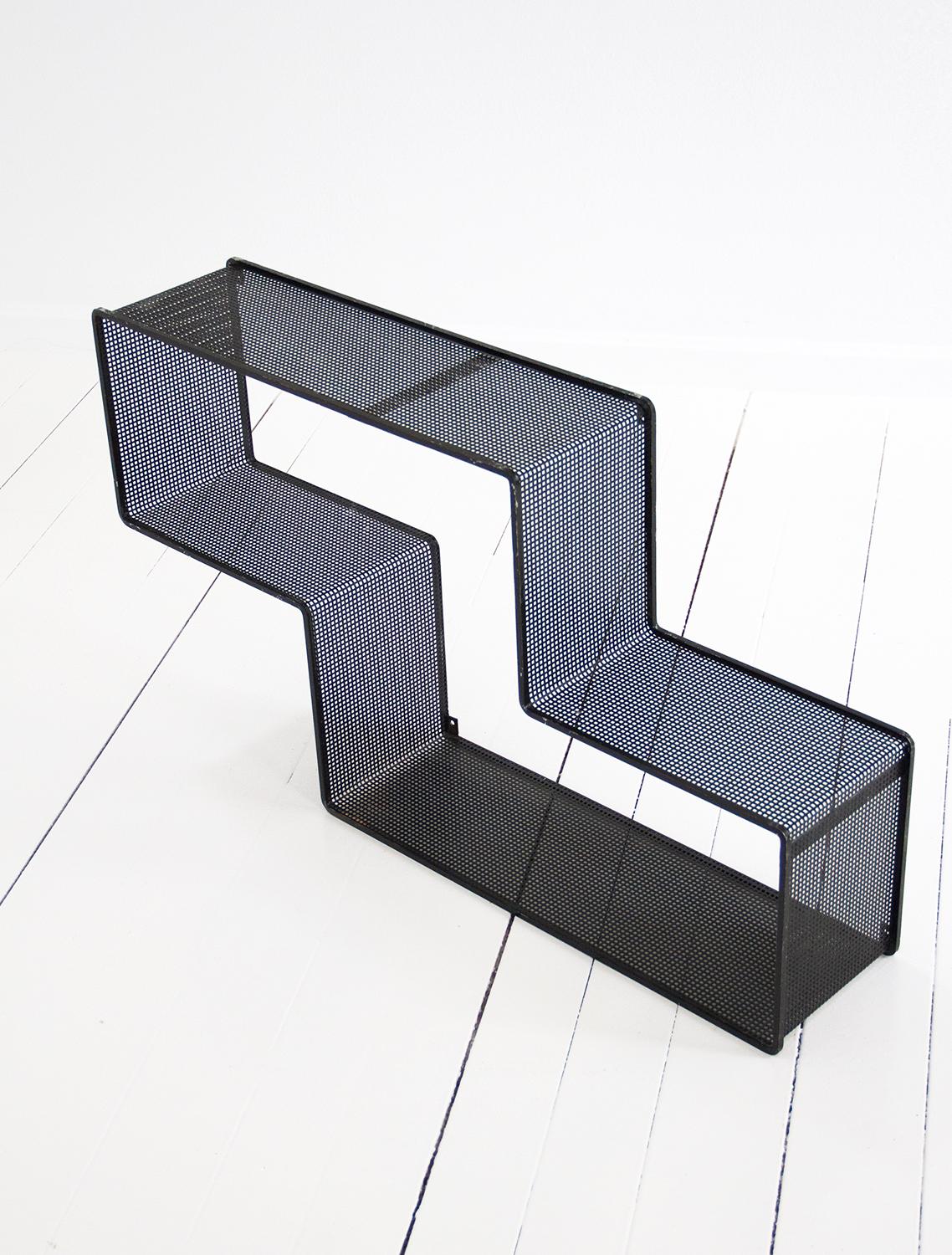 Set of 3 ‘Dedal’ Wall Shelves by Mathieu Matégot, Perforated Steel French, 1950s For Sale 12