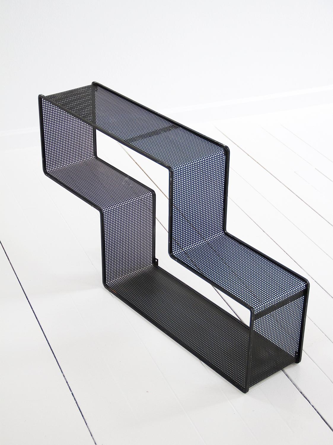 Set of 3 ‘Dedal’ Wall Shelves by Mathieu Matégot, Perforated Steel French, 1950s For Sale 13