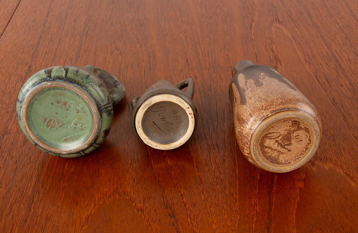 3er-Set Denbac Art Deco-Keramik aus geflammtem Steinzeug 1930. im Angebot 2