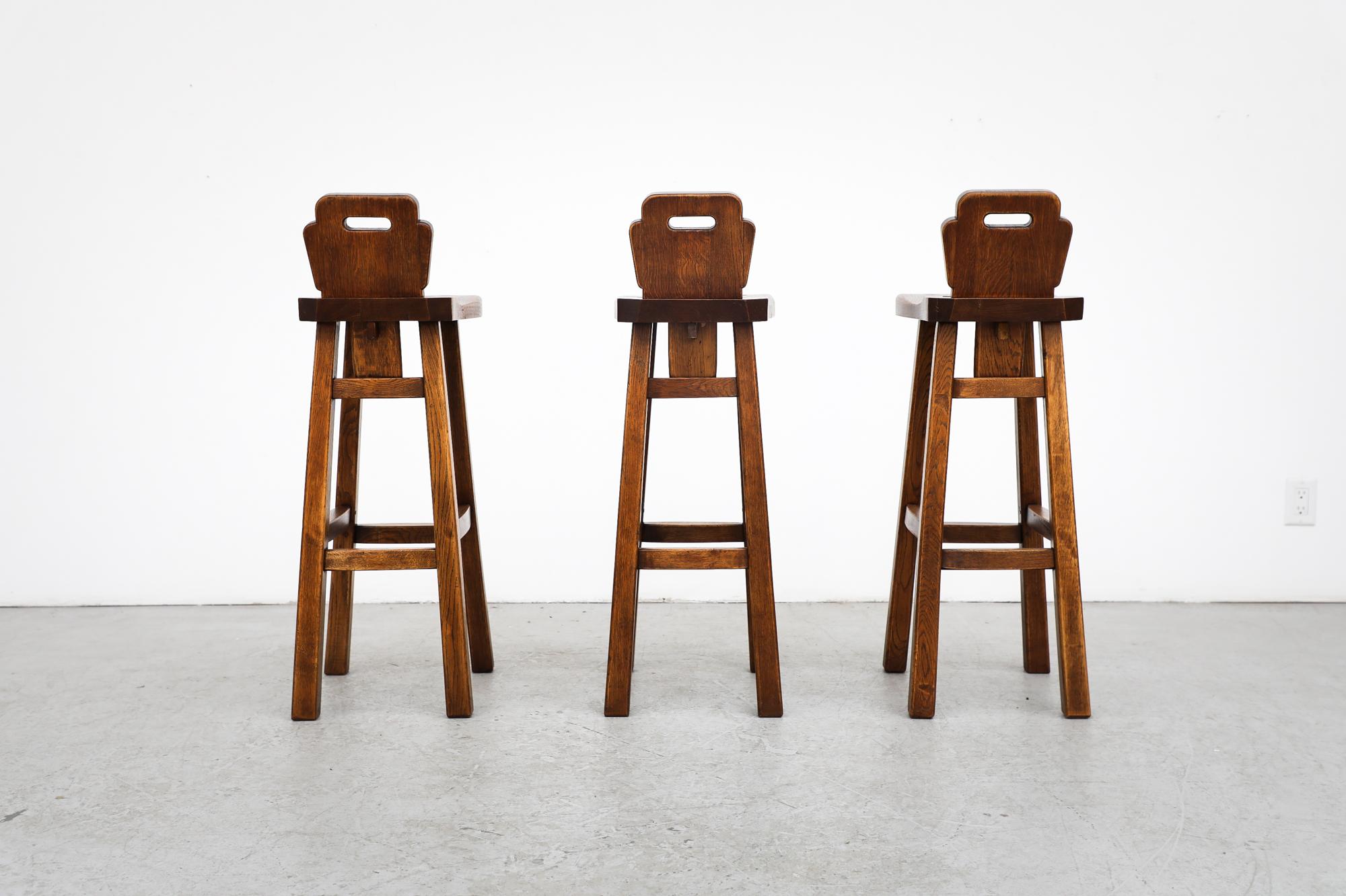 Set of 3 DePuydt Attributed Brutalist Bar Stools at 1stDibs set of 3