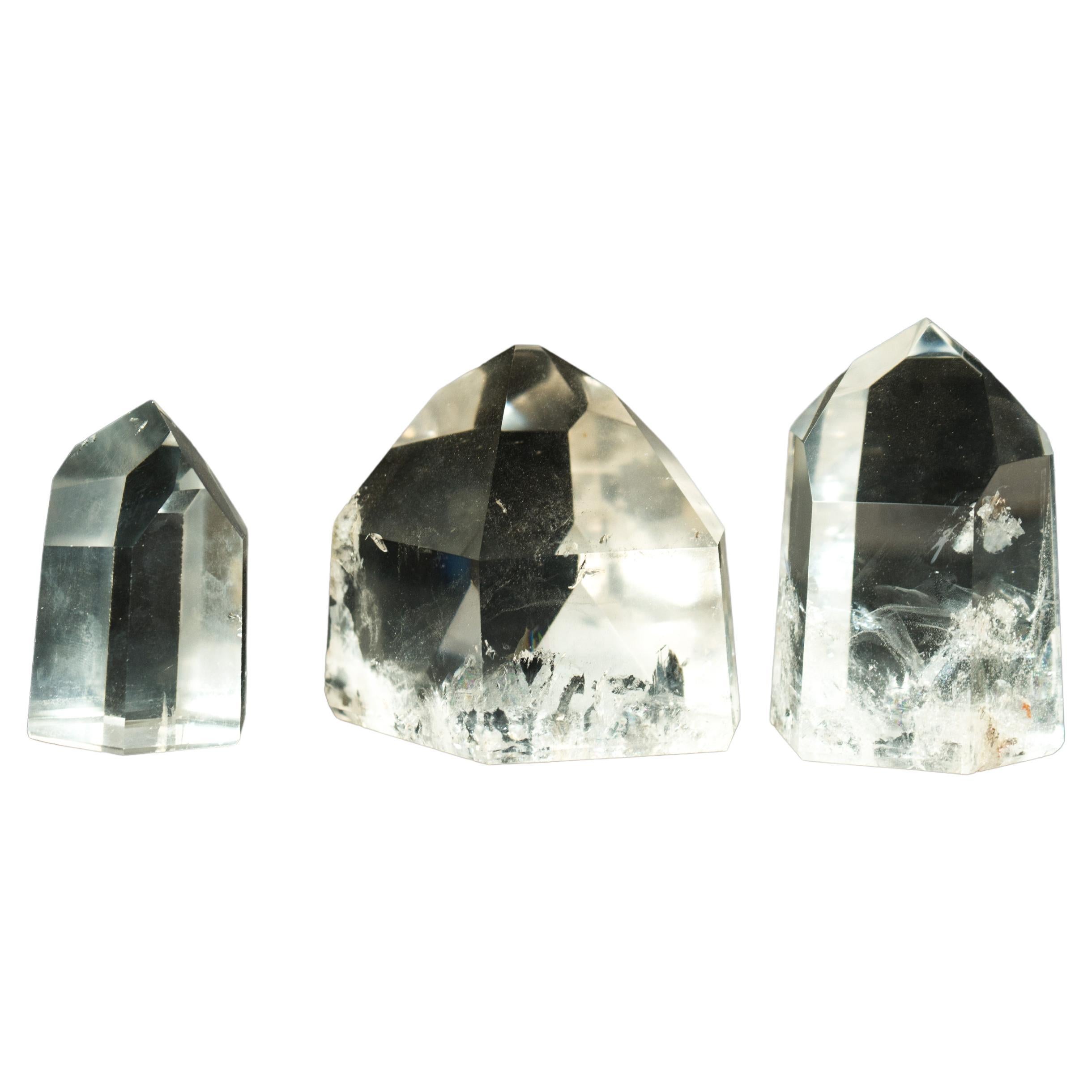 Set von 3 Diamantina-Kristall-Kristall- Clear-Quarz-, Kristall-Dekor- oder Briefbeschwerer im Angebot