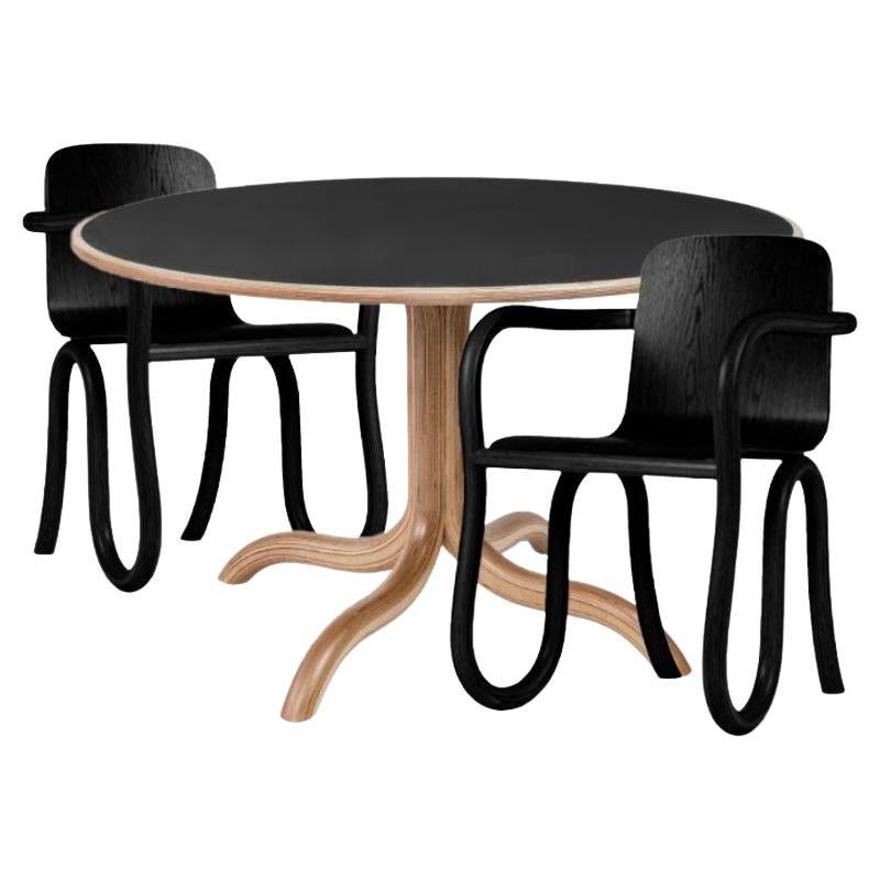 Set of 3, Diamond Black, Kolho Original Dining Chairs & Table by Made By Choice
