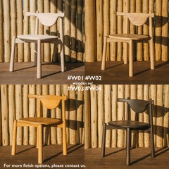 Set of 3 Dining Chair Aratu. All solid wood.