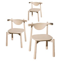 Set of 3 Dining Chair Aratu. All solid wood.