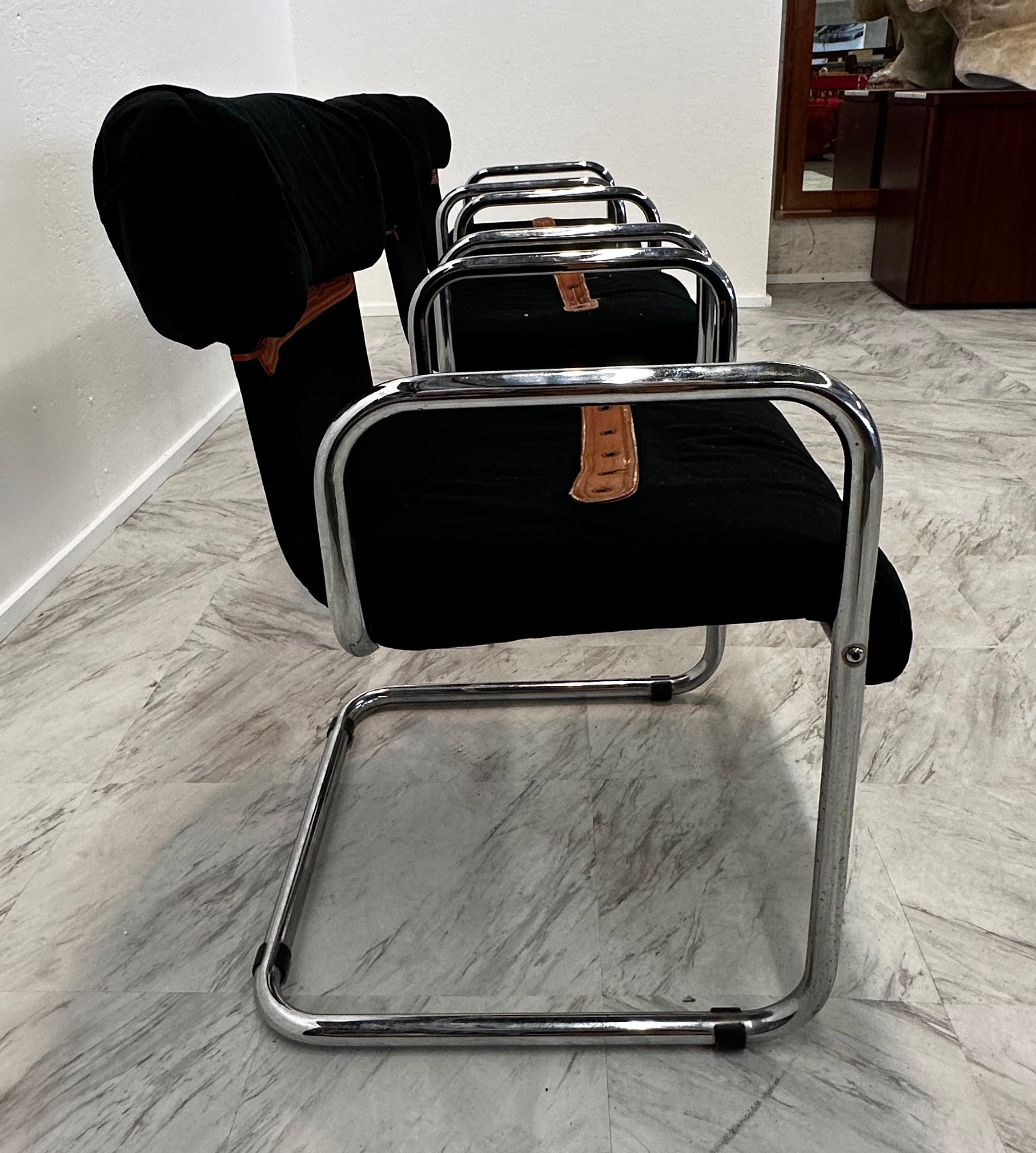 Set of 3 Dining Chairs By Guido Faleschini for Hermes 1980s In Good Condition For Sale In Los Angeles, CA