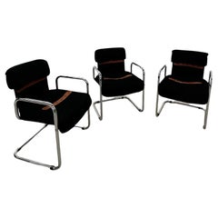 Retro Set of 3 Dining Chairs By Guido Faleschini for Hermes 1980s