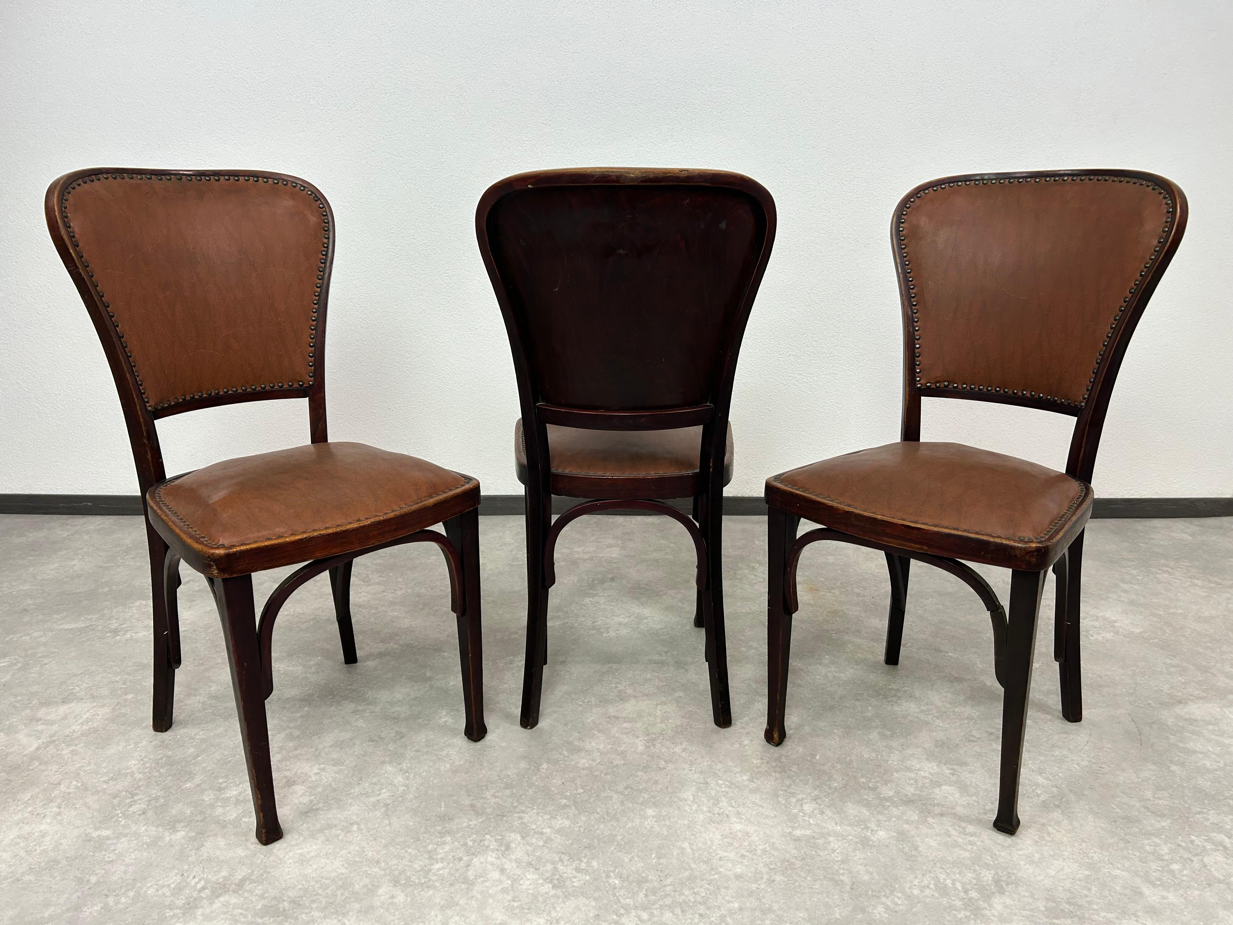 Set di 3 sedie da pranzo di Gustav Siegel per J&J Kohn in vendita 2