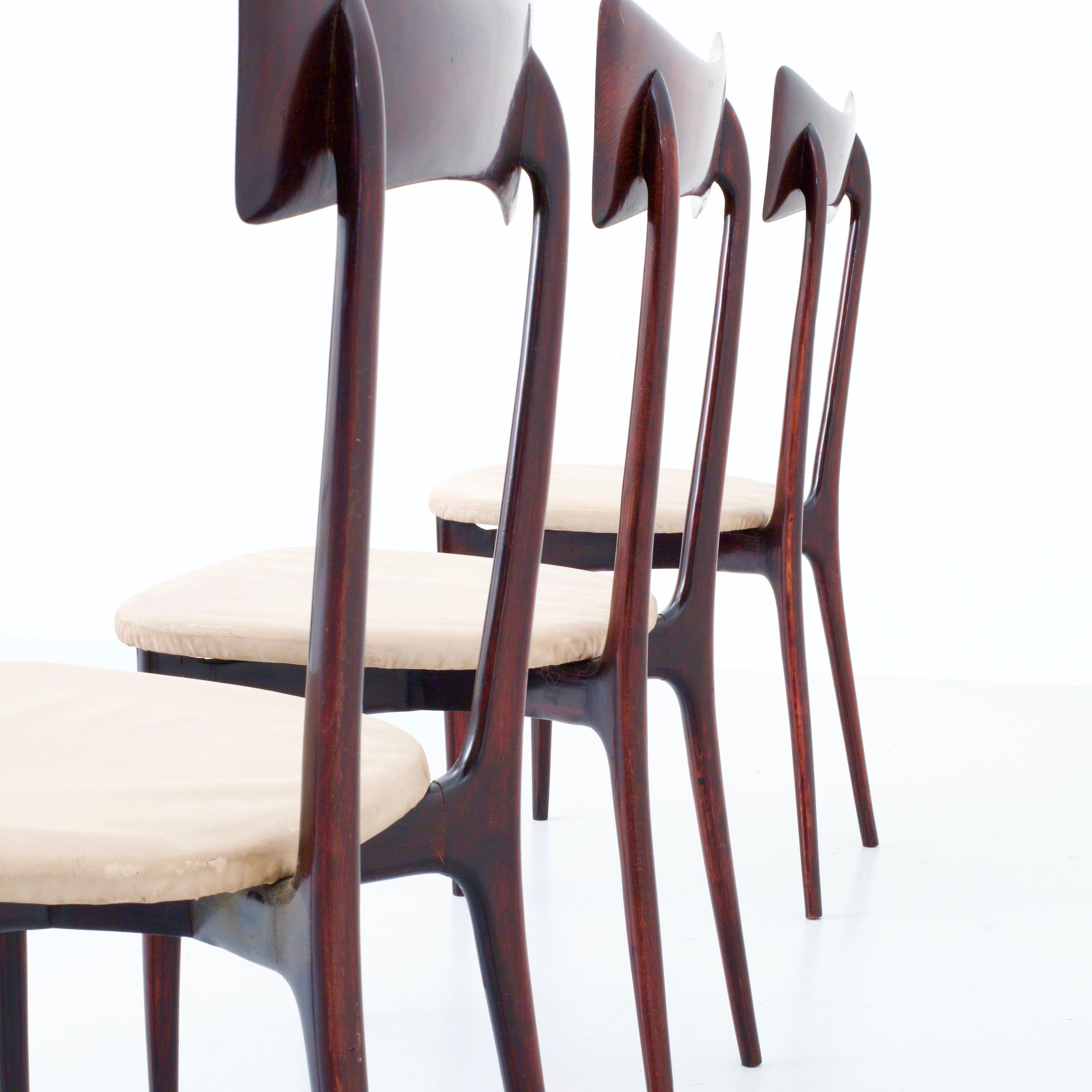 Mid-20th Century Set of 3 Dining Chairs by Ico & Luisa Parisi for Ariberto Colombo, Italy, 1955