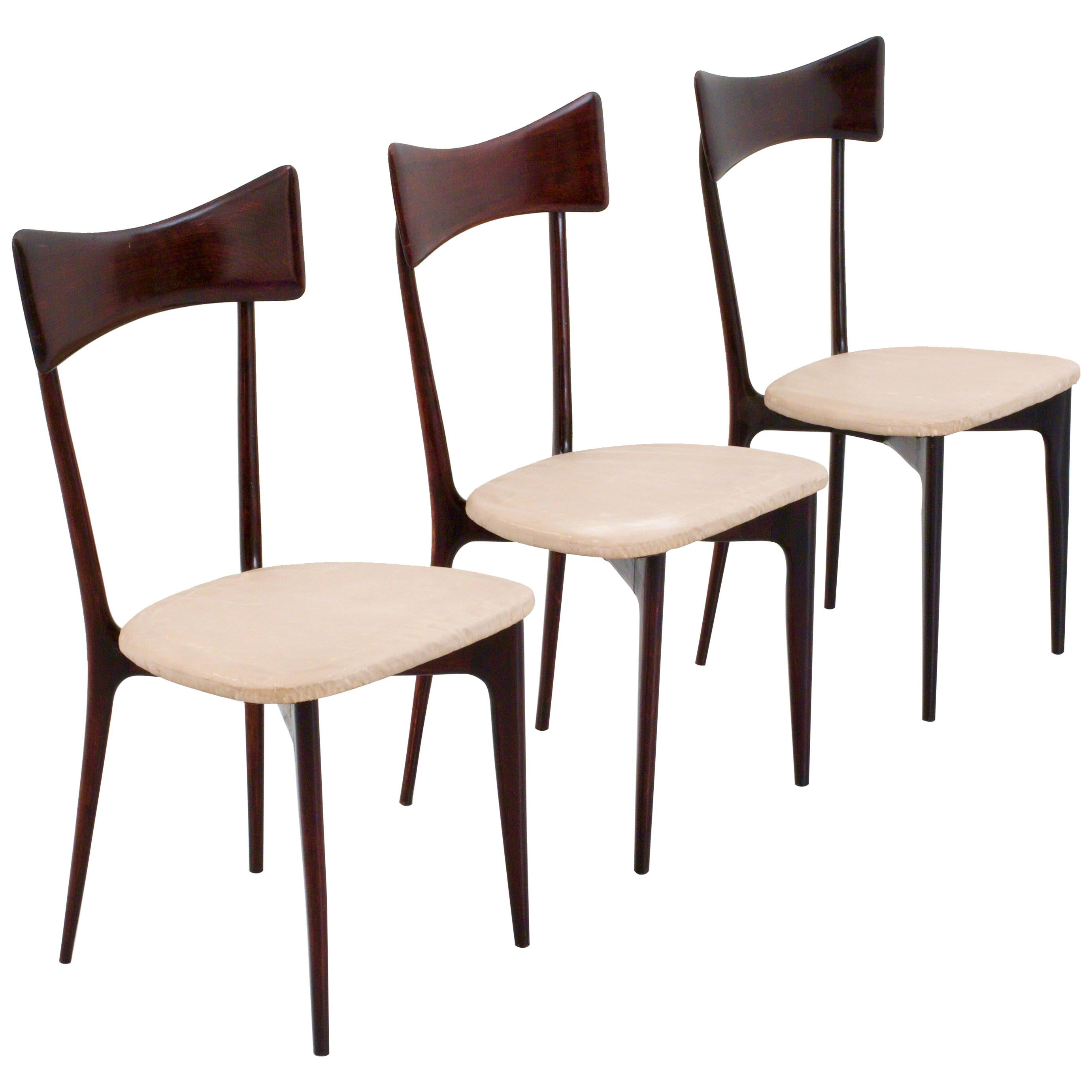 Set of 3 Dining Chairs by Ico & Luisa Parisi for Ariberto Colombo, Italy, 1955
