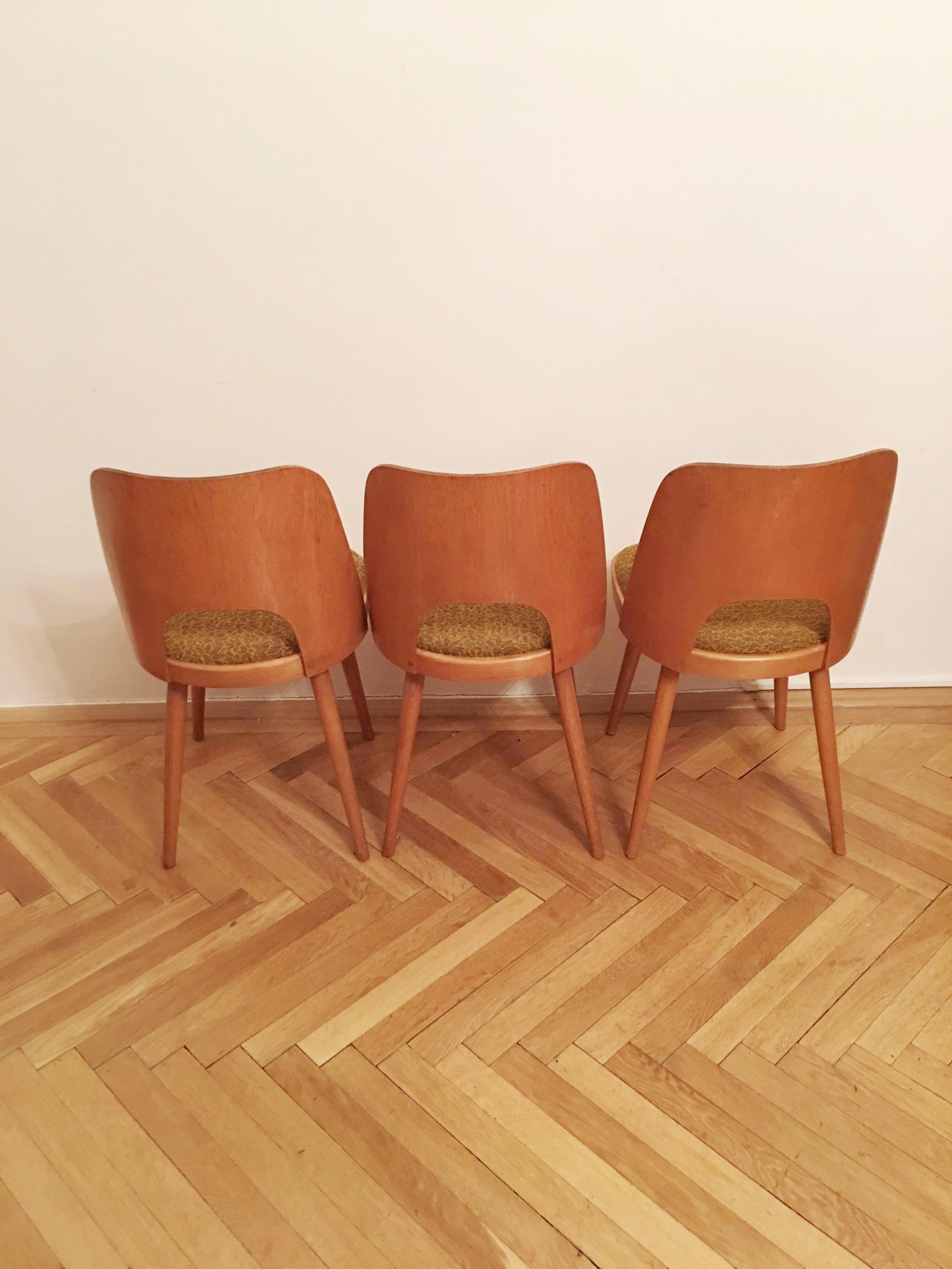 Set of 3 Dining Chairs by Oswald Haerdtl for TON 2