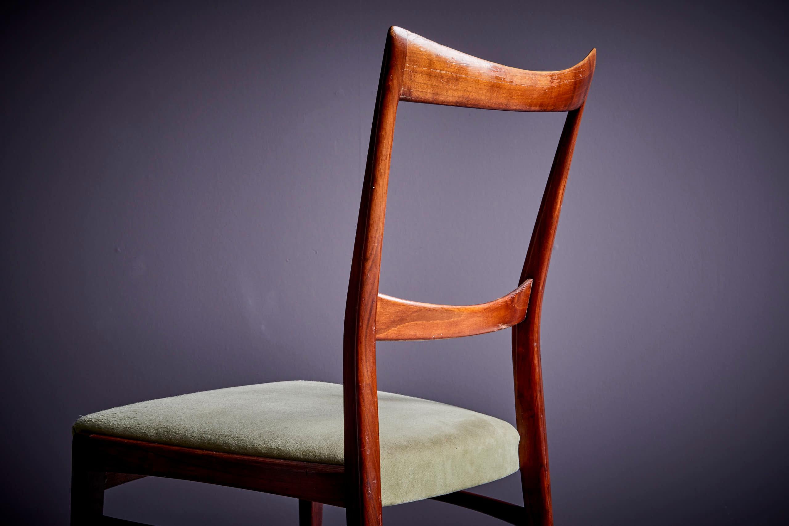 Set of 3 Mahogany Dining Chairs in the manner of Ico Parisi 1960s For Sale 2