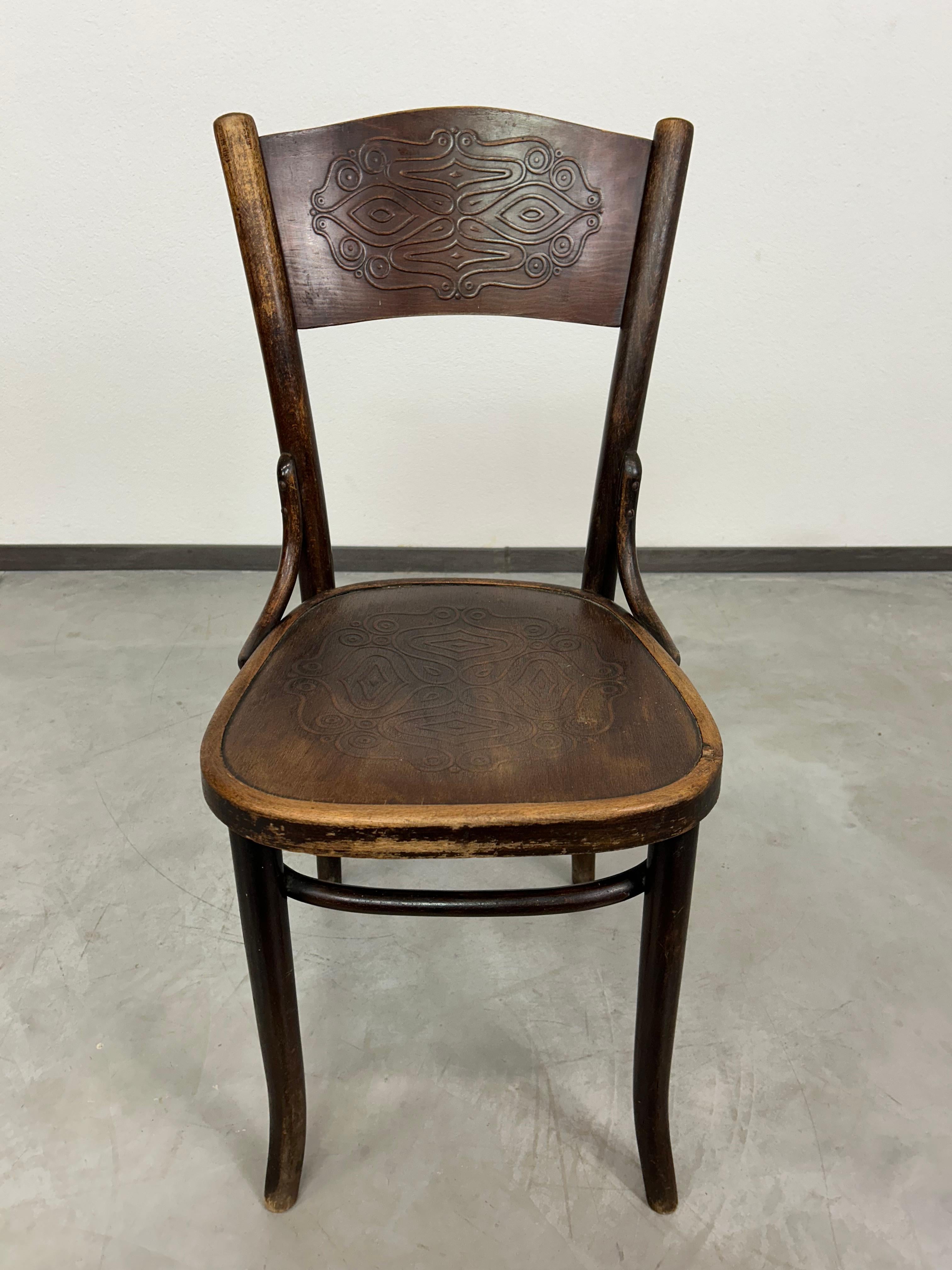 Art Nouveau Set di 3 sedie per sala da pranzo di J&J Kohn in vendita