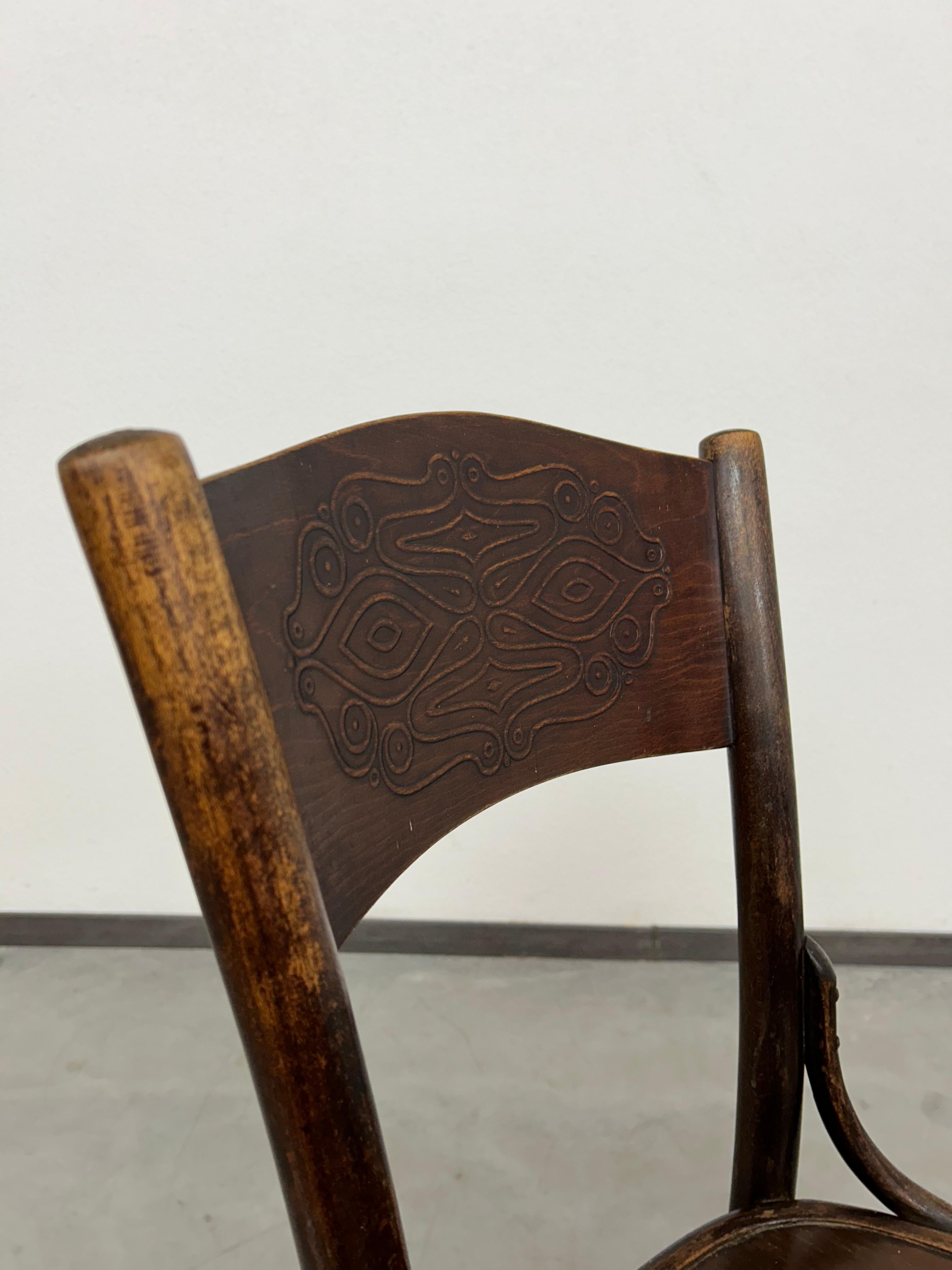 Set of 3 dining room chairs by J&J Kohn In Fair Condition For Sale In Banská Štiavnica, SK