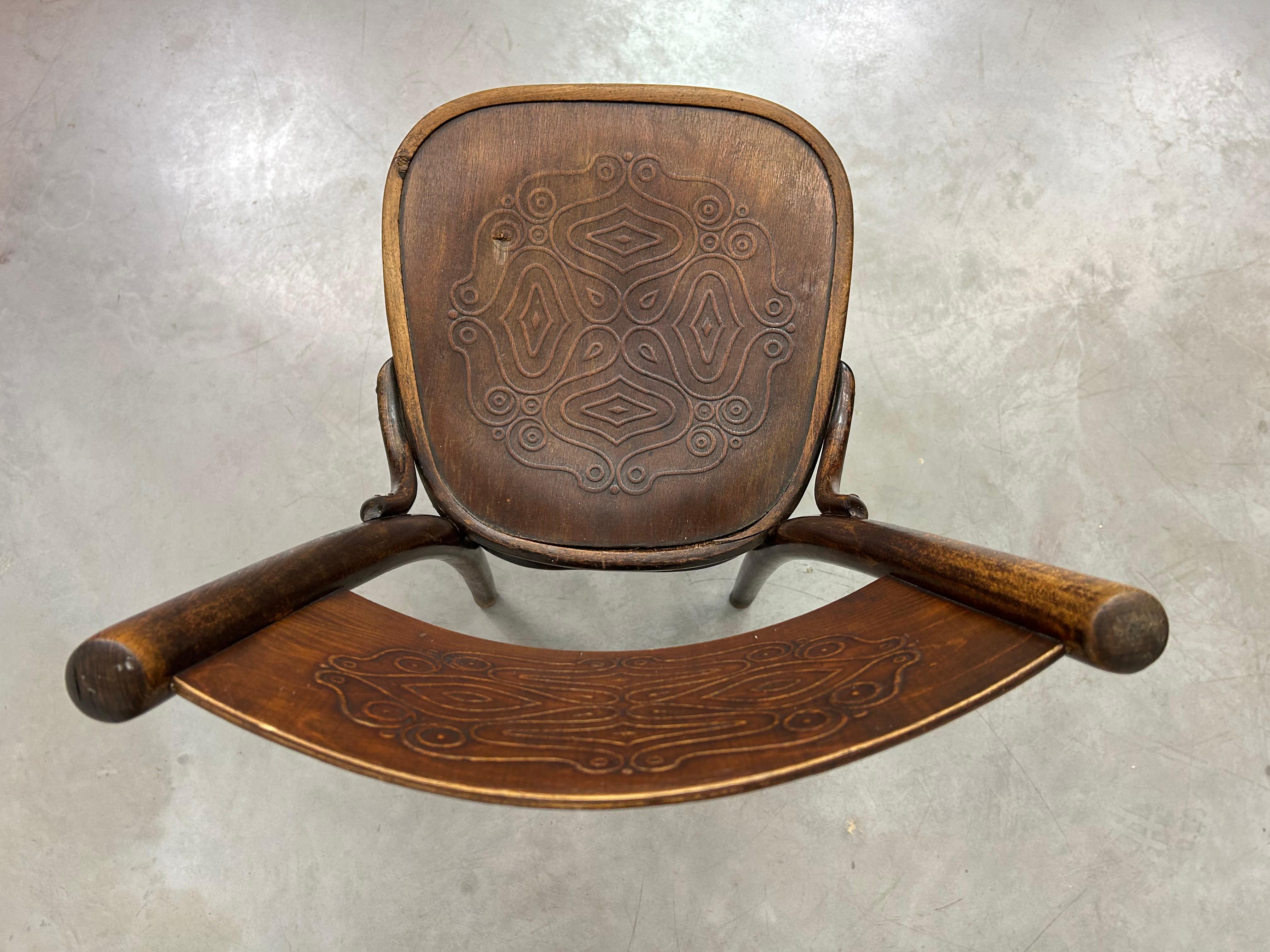 Early 20th Century Set of 3 dining room chairs by J&J Kohn For Sale
