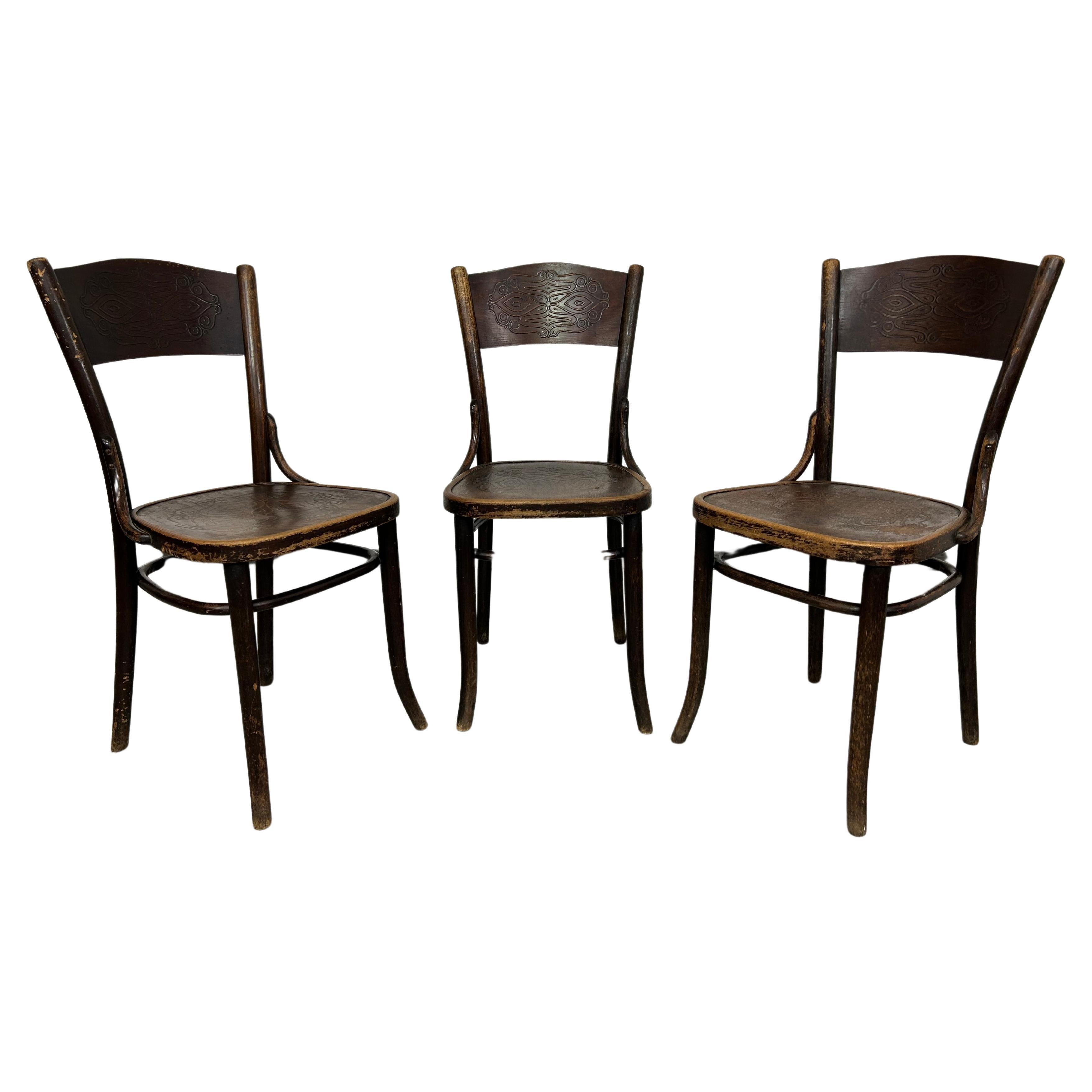 Set of 3 dining room chairs by J&J Kohn