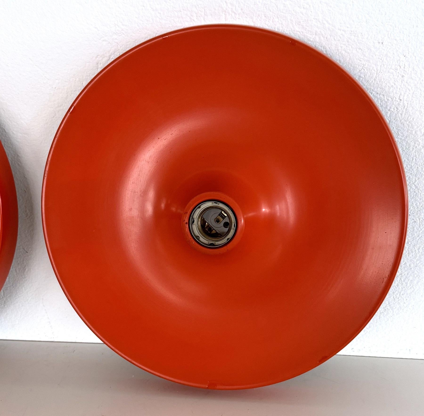 Set of 3 Disc Wall Sconce of Flush Mount Lights in the Charlotte Perriand Style In Fair Condition For Sale In Morazzone, Varese