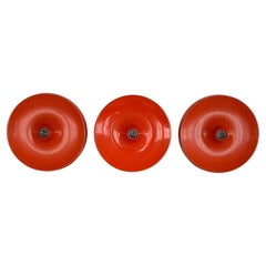 Set of 3 Disc Wall Sconce of Flush Mount Lights in the Charlotte Perriand Style