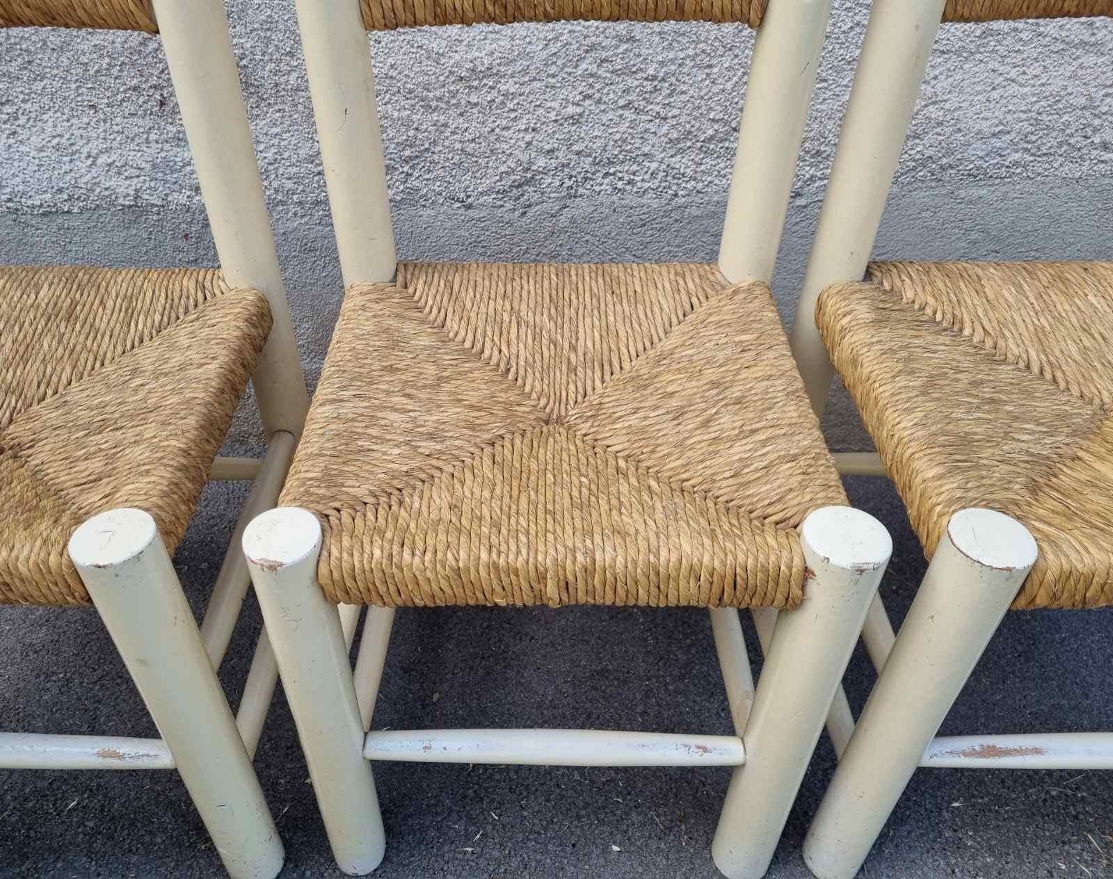 Set of 3 Dordogne Chairs by Charlotte Perriand for Sentou, France 60s en Bueno estado para la venta en Lucija, SI