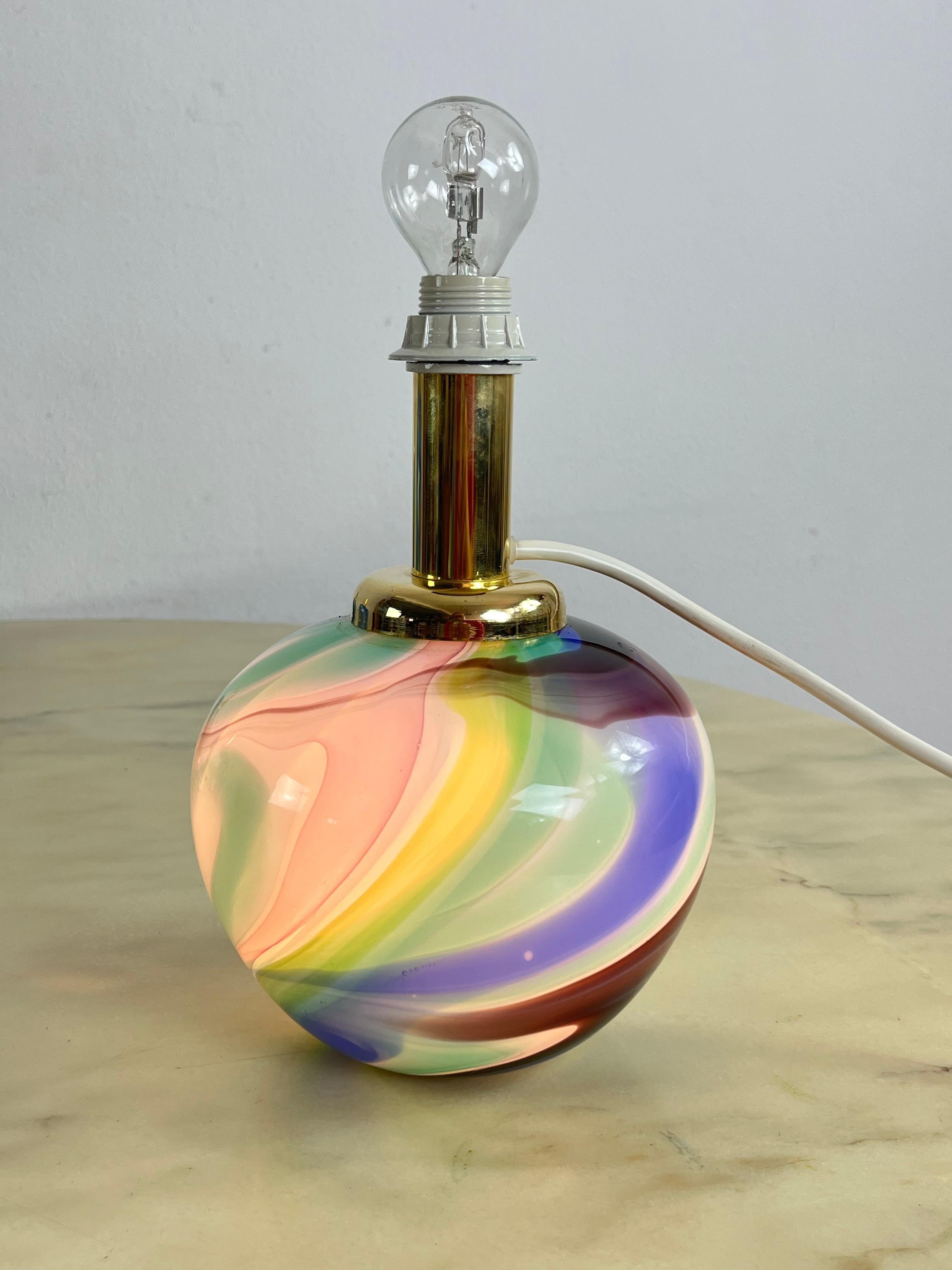 Juego De 3 Lámparas De Mesa De Cristal De Murano De Doble Iluminación Años 80 en Excelente estado para la venta en Palermo, IT