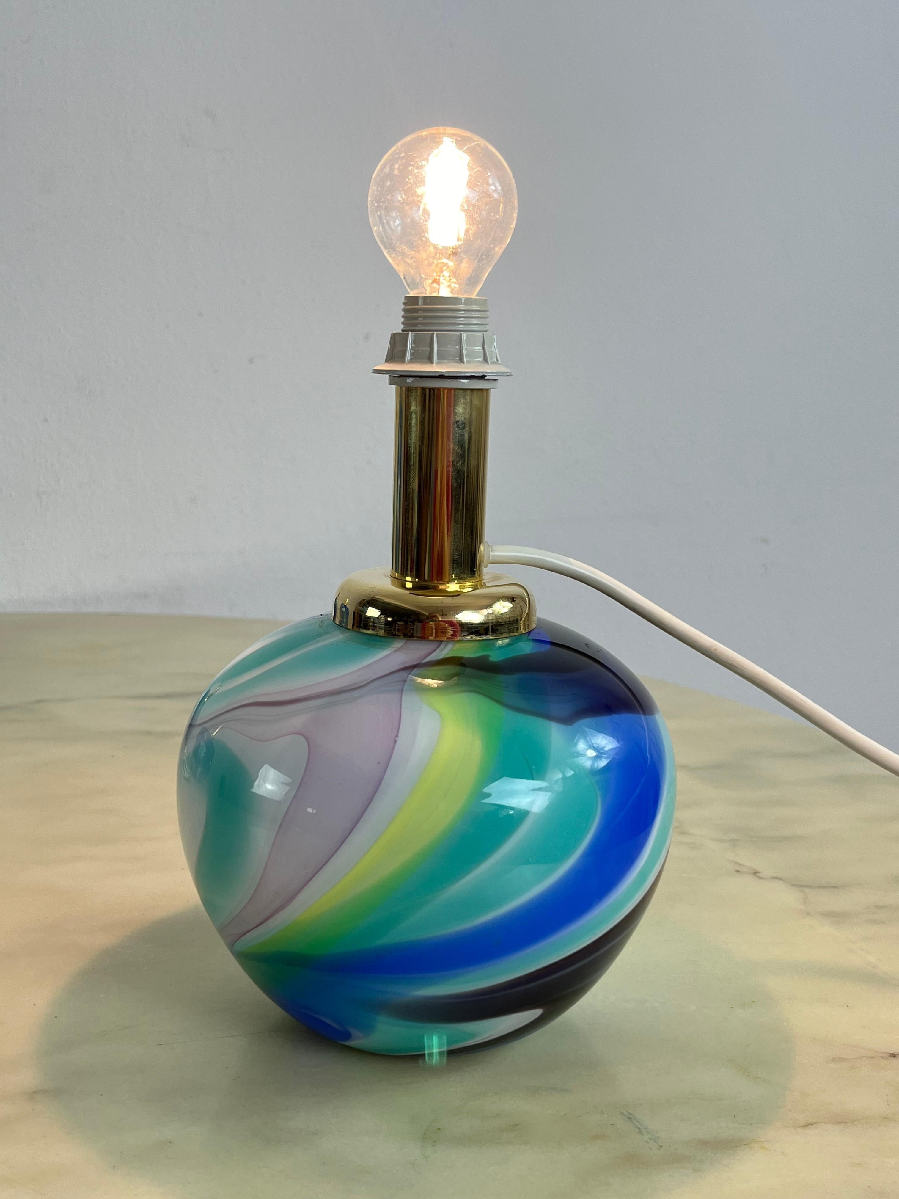 Juego De 3 Lámparas De Mesa De Cristal De Murano De Doble Iluminación Años 80 finales del siglo XX en venta
