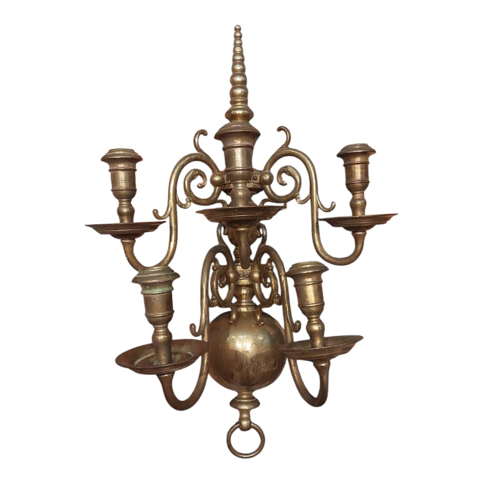 Olandese Set di 3 lampade olandesi in bronzo del XIX secolo in vendita