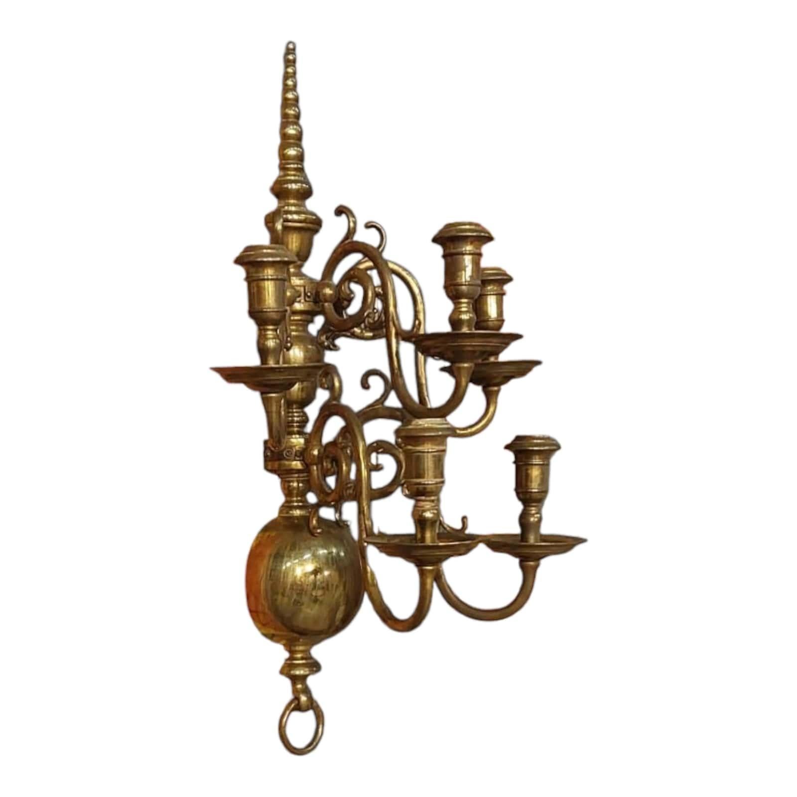 Set di 3 lampade olandesi in bronzo del XIX secolo in vendita 1