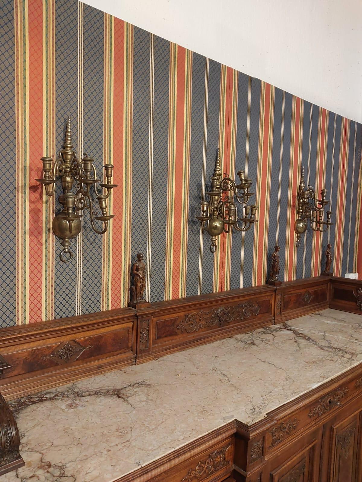Set di 3 lampade olandesi in bronzo del XIX secolo in vendita 2