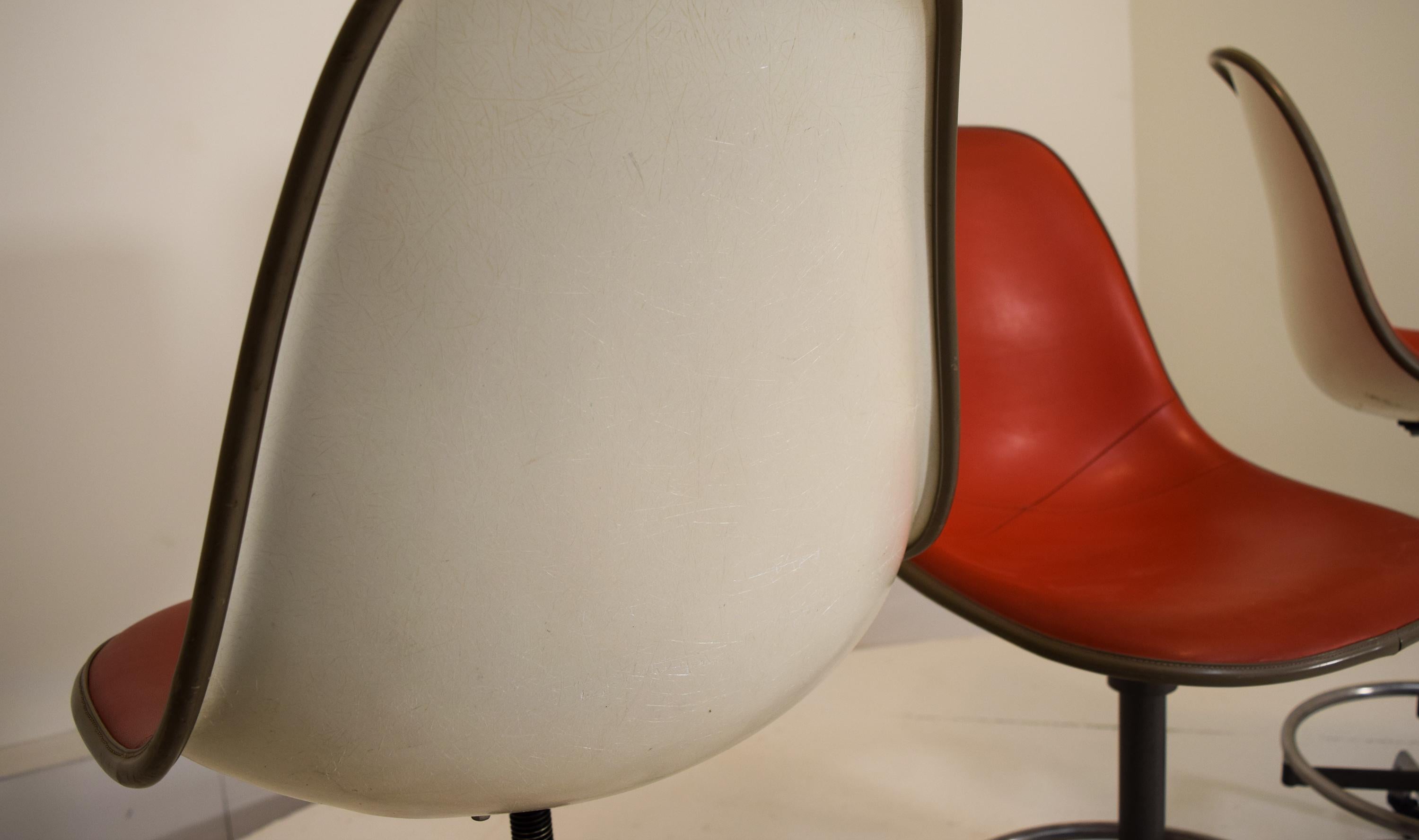 Set of 3 Eames EC123-36 Stools 1