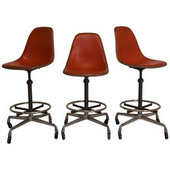 Vintage Set of 3 Eames EC123-36 Stools