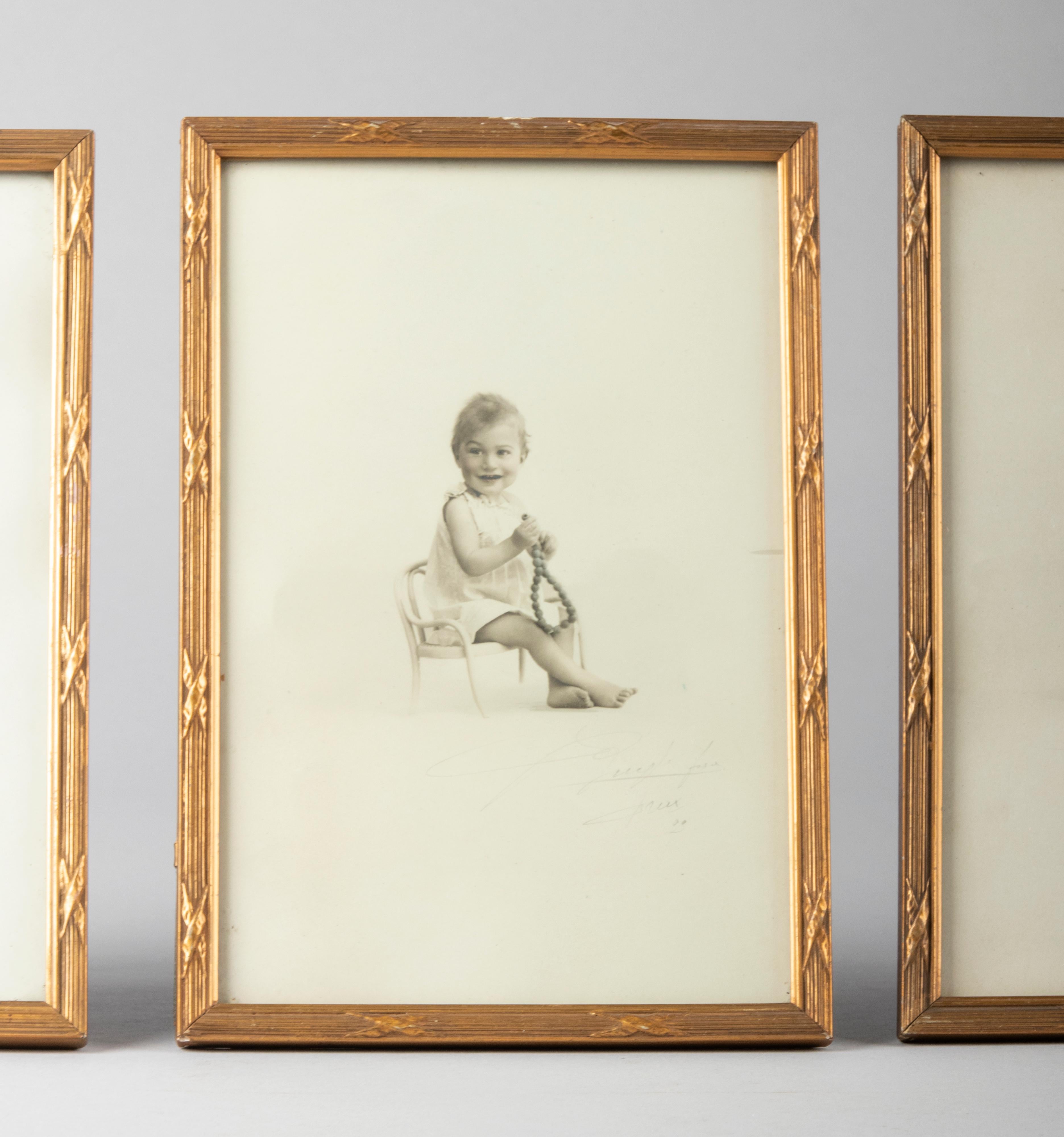 Hand-Crafted Set of 3 Early 20th Century Picture Frames in Louis XVI-Style