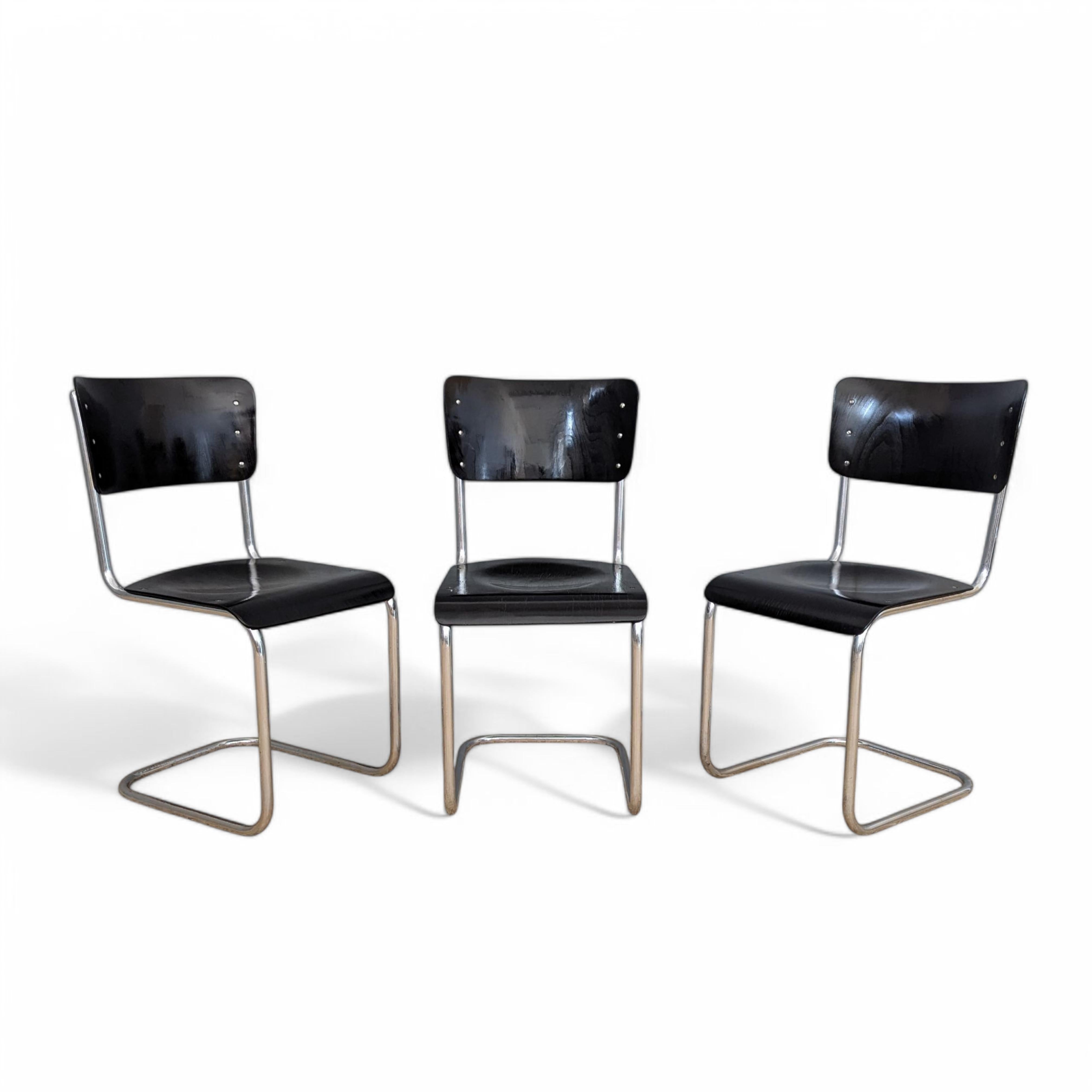 Bauhaus Set di 3 sedie a sbalzo S 43 di Mart Stam, anni '30 in vendita