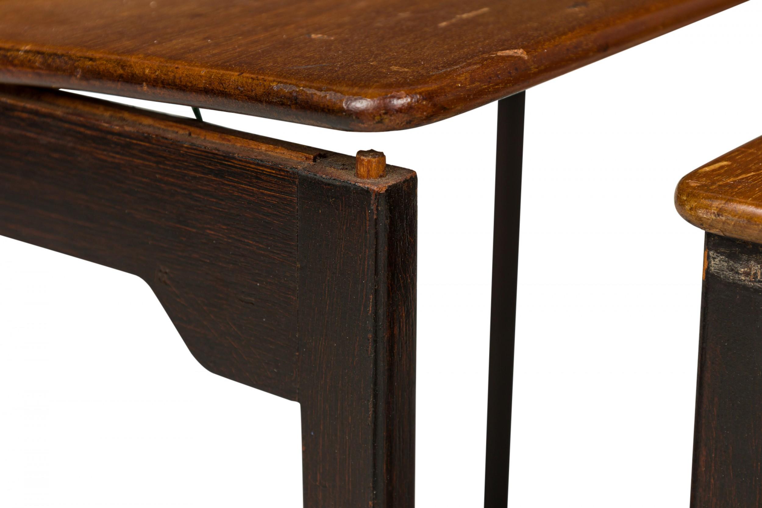 Set of 3 Edward Wormley for Dunbar Iron & Wood Nesting Tables For Sale 2