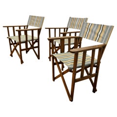 Set of 3  Edwardian Canvas Directors Chairs, Loft and Garden Style Chairs