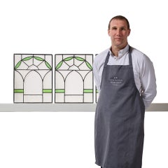 Set of 3 Edwardian Stained Glass Panels