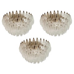 Set of 3 Elegant Murano Chandelier - Murano Flush Mount Plafond