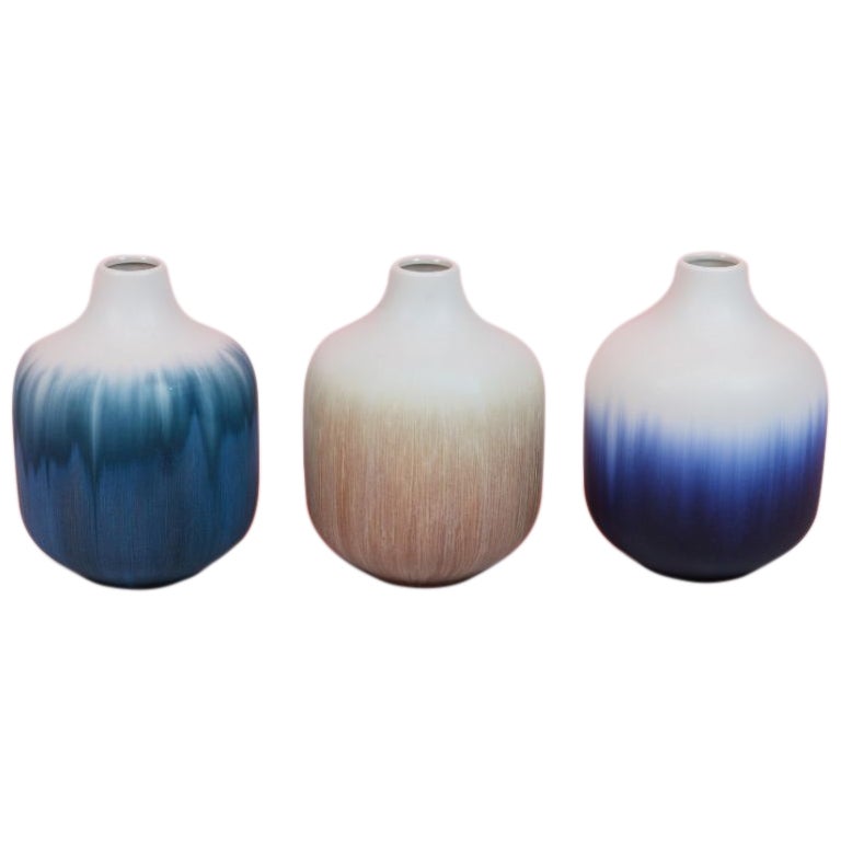 Set of 3 Element Vases, Short by Milan Pekař For Sale