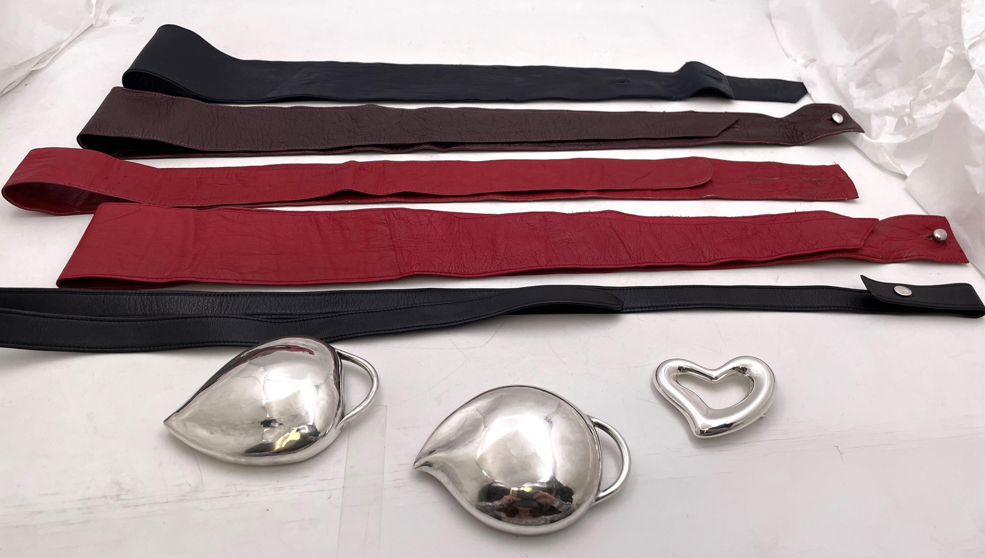 XX secolo Set di 3 Elsa Peretti for Tiffany & Co. Fibbie da cintura in argento sterling in vendita