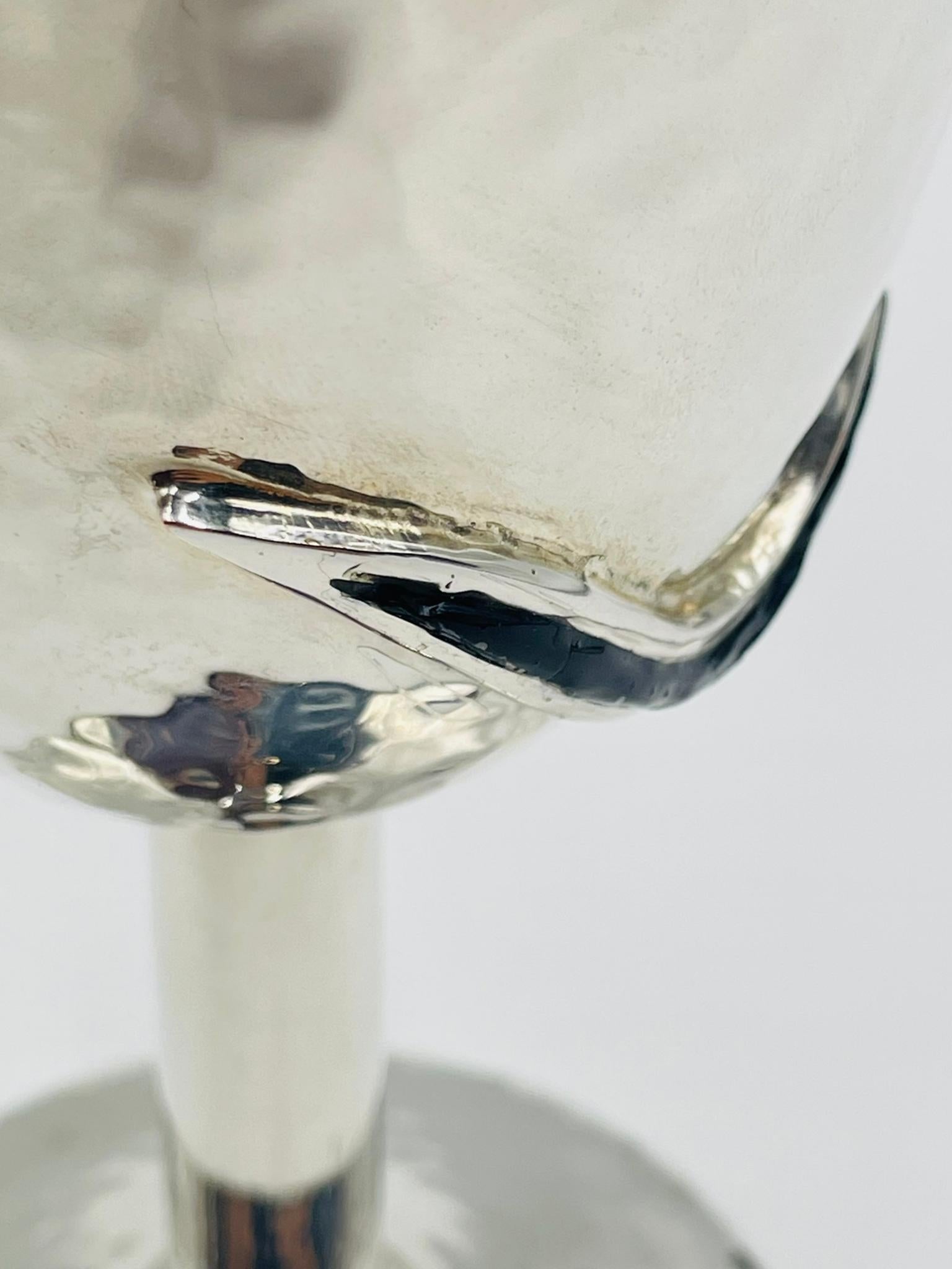 3er-Set Emilia Castillo Versilberte Pokale mit schwarzen Onyx-Eidechsen, Mexiko im Angebot 5