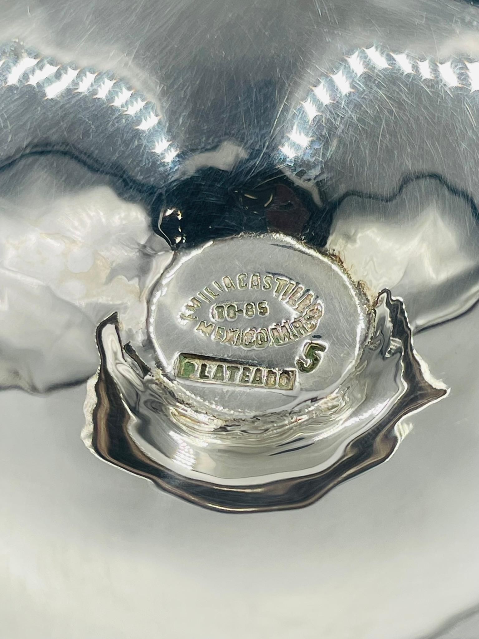 3er-Set Emilia Castillo Versilberte Pokale mit schwarzen Onyx-Eidechsen, Mexiko im Angebot 7