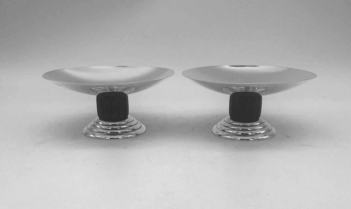 Set of 3 English Art Deco Sterling Silver Dishes 4