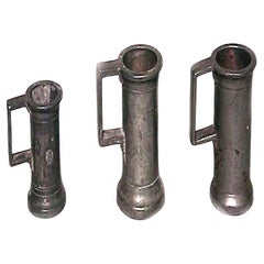 Set of 3 English Renaissance Style Pewter Tankards