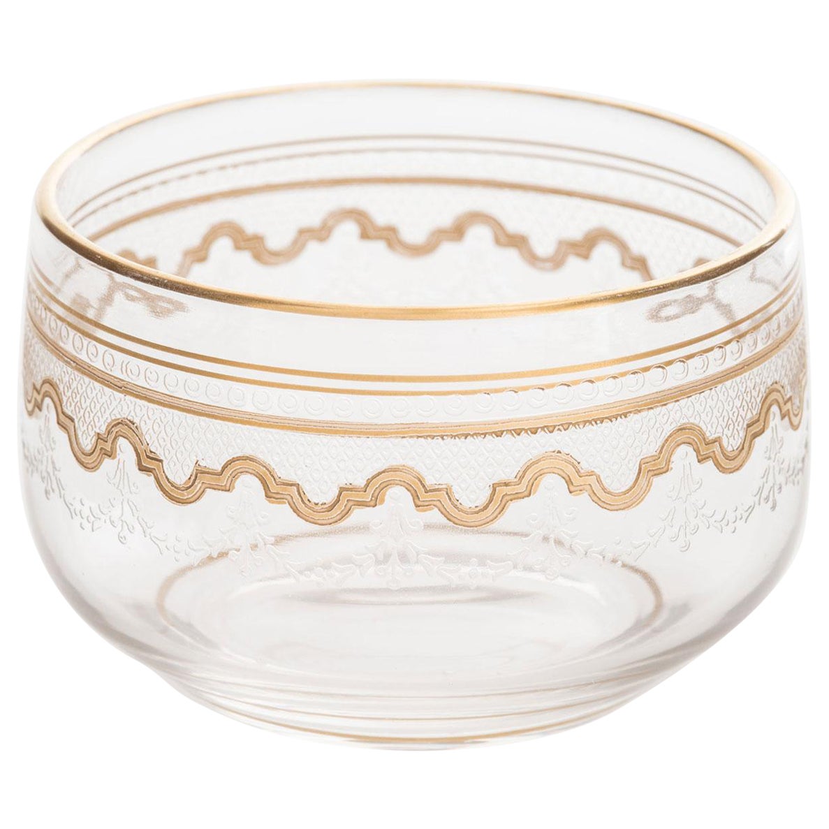 Set of 3 English Victorian Gilt Glass Cups For Sale