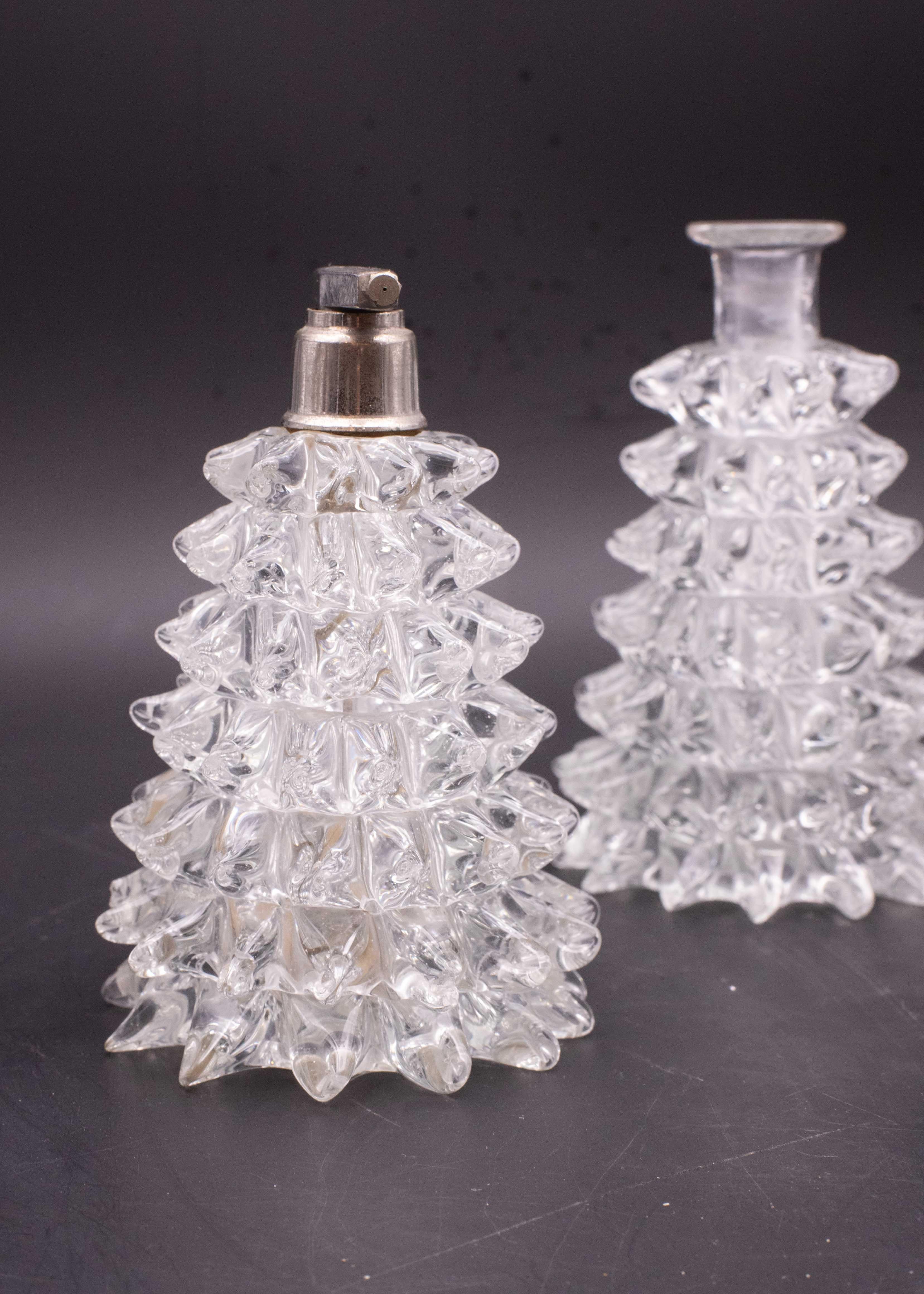 Mid-20th Century Set of 3 Ercole Barovier Rostrato Murano Italian Glass Vase for Barovier & Toso For Sale