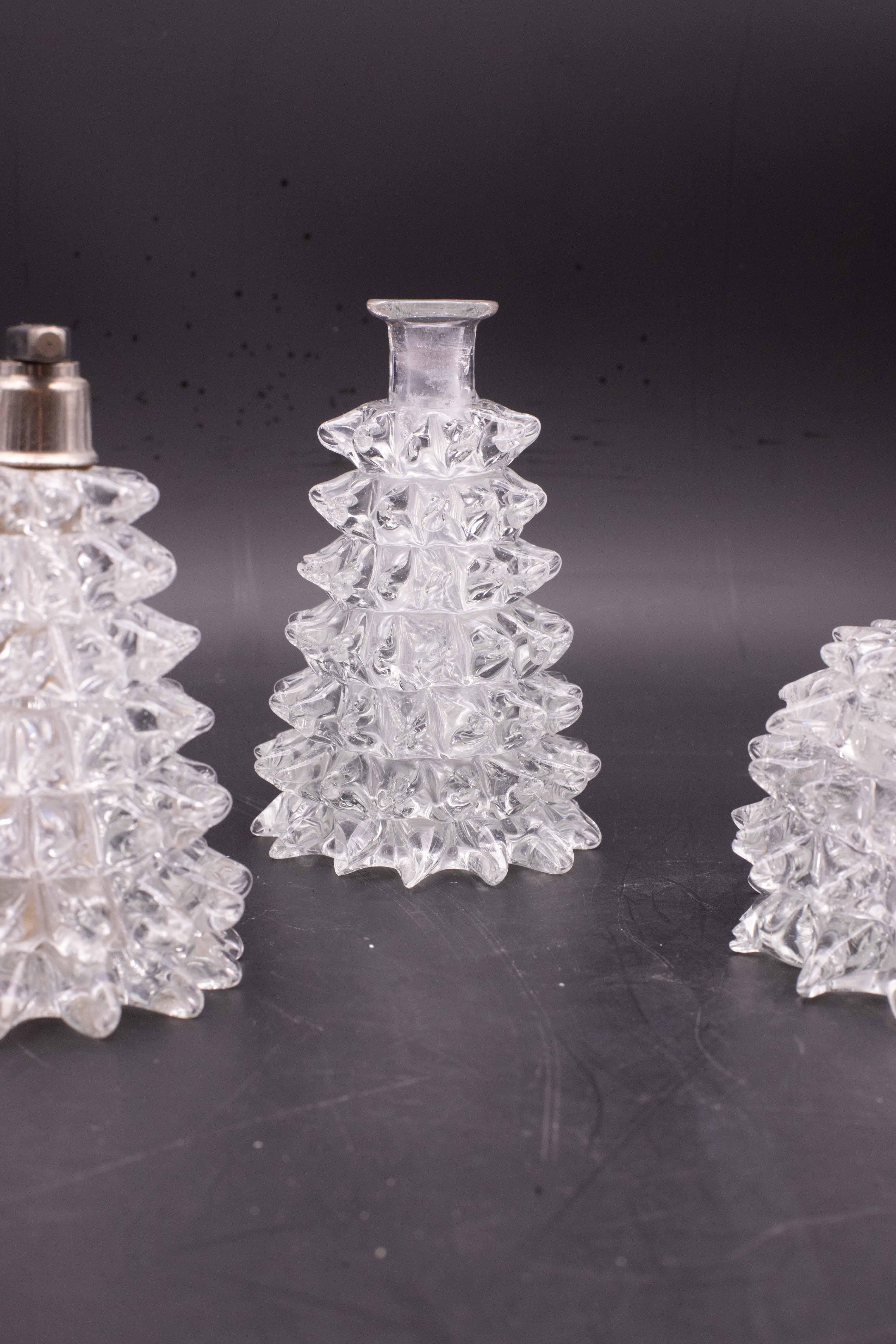 Murano Glass Set of 3 Ercole Barovier Rostrato Murano Italian Glass Vase for Barovier & Toso For Sale