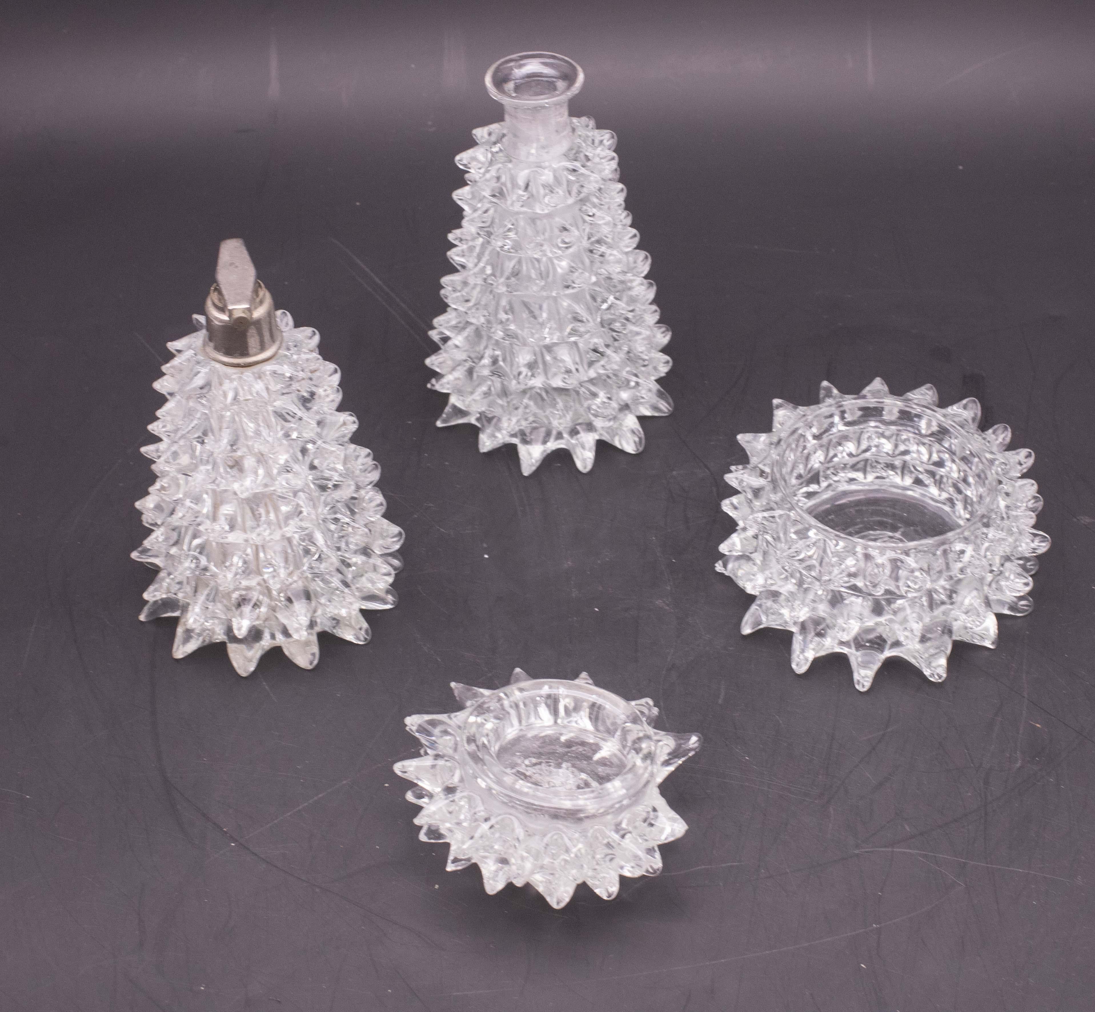 Set of 3 Ercole Barovier Rostrato Murano Italian Glass Vase for Barovier & Toso For Sale 2