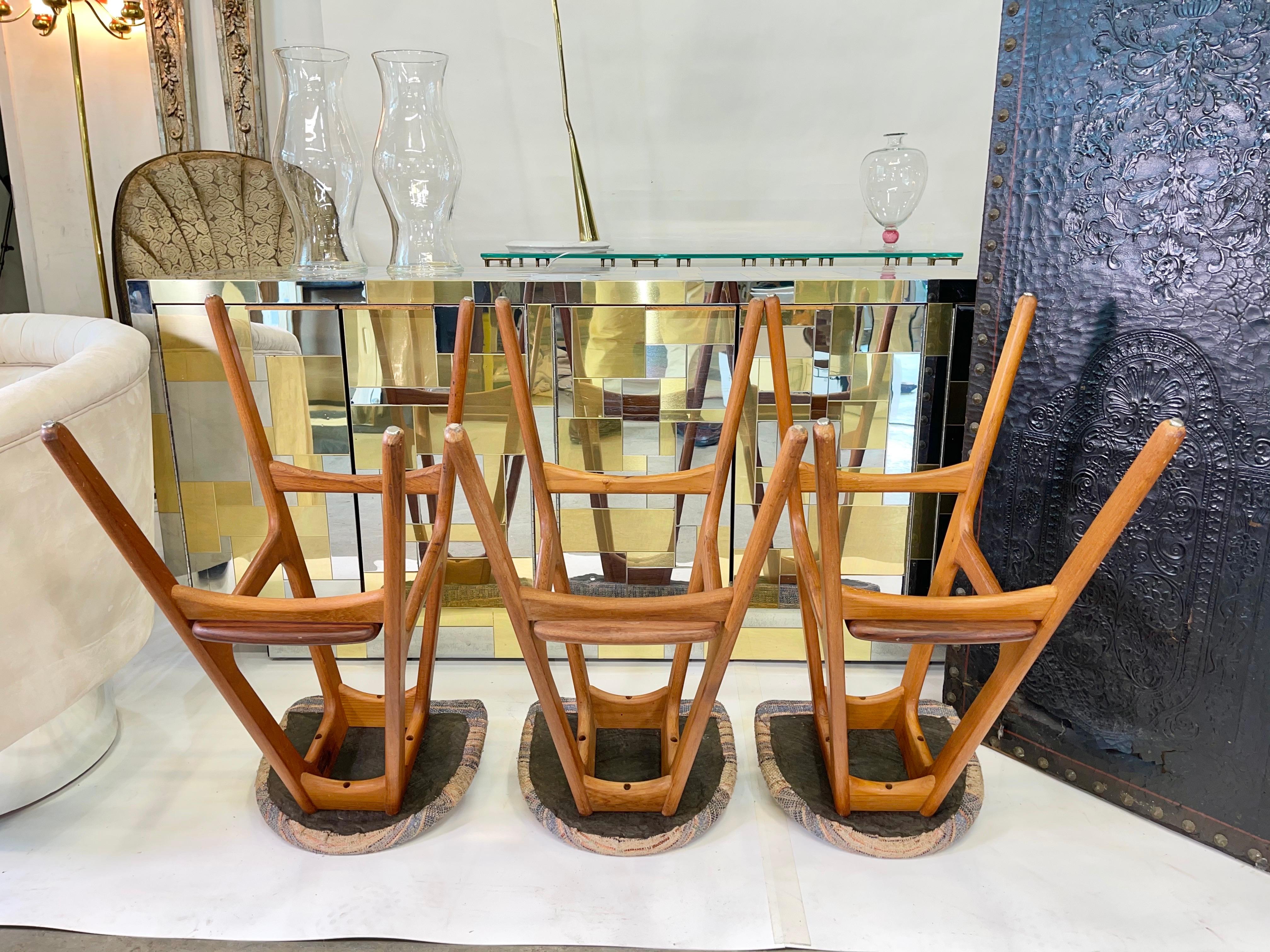 Set of 3 Erik Buch OD61 Teak and Rosewood Bar Stools 12