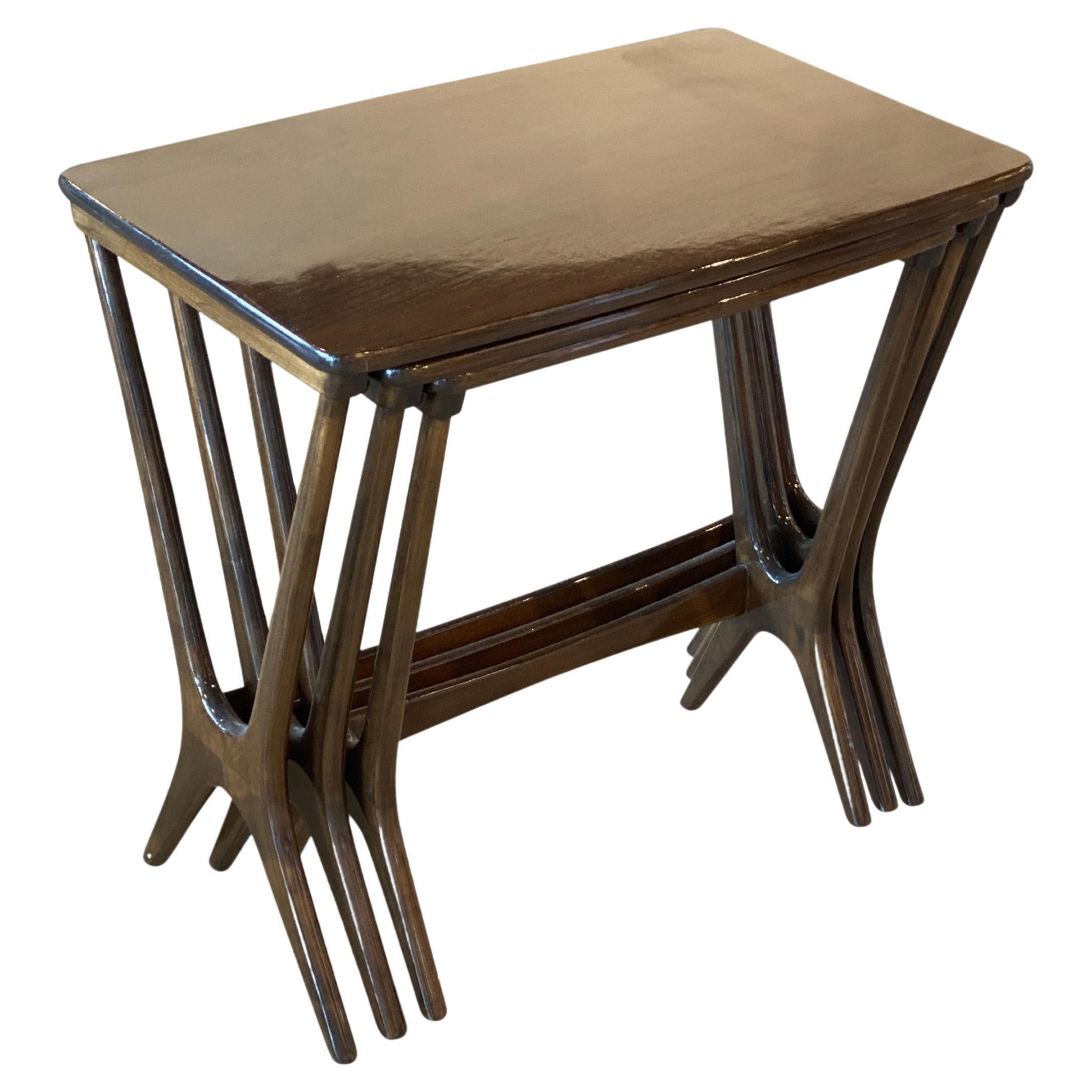 Set of 3 Erling Torvits for Heltborg Mobler  Danish Teak Nesting Tables