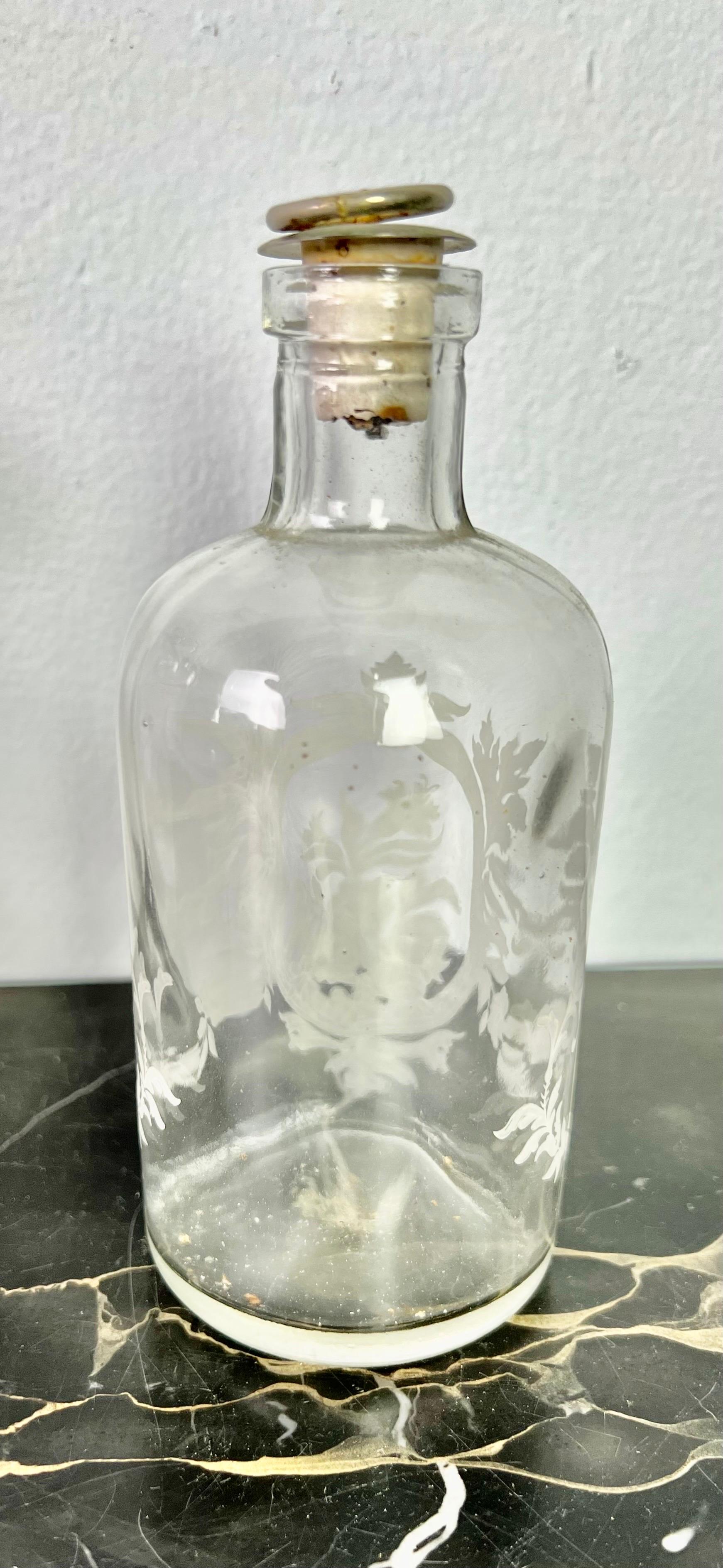 Set of '3' Etched Vanity Bottles-20th Century 4